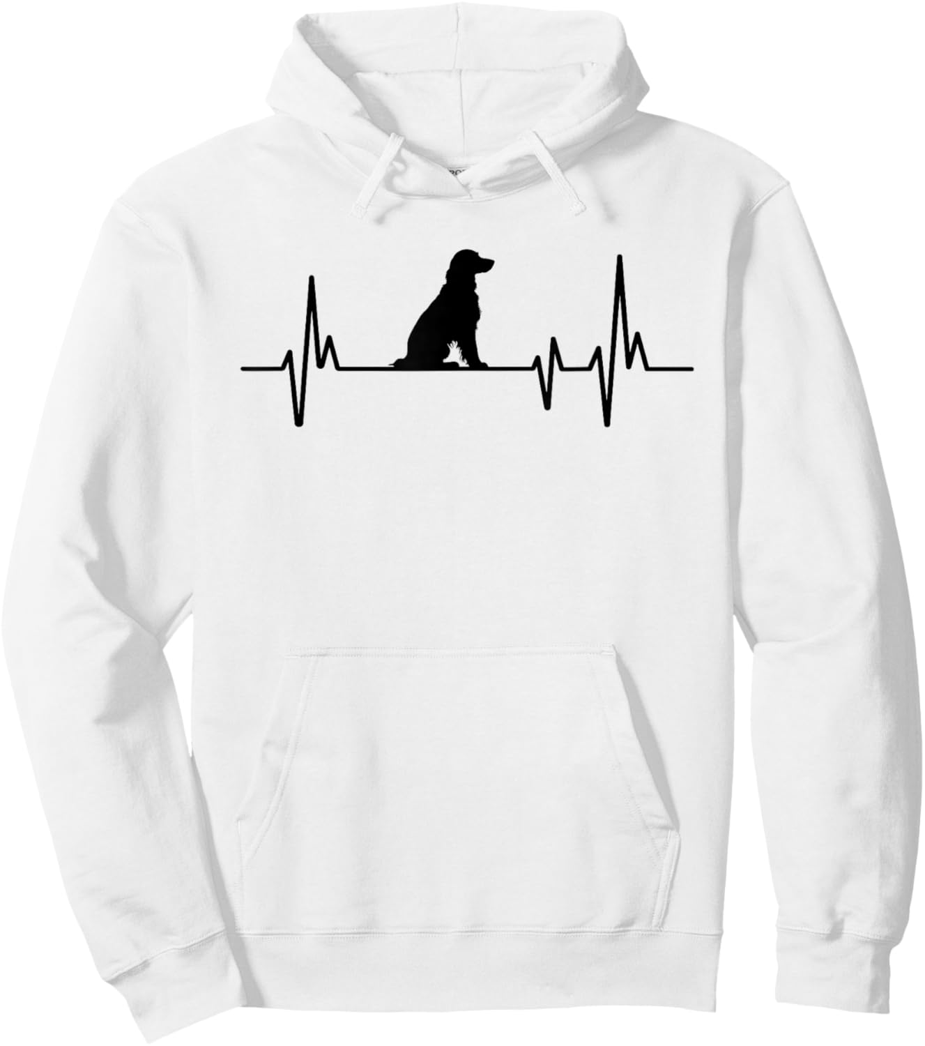 Heartbeat Heartbeat Design Flat Coated Retriever Dog , gray Hoodie - Hoodie | White