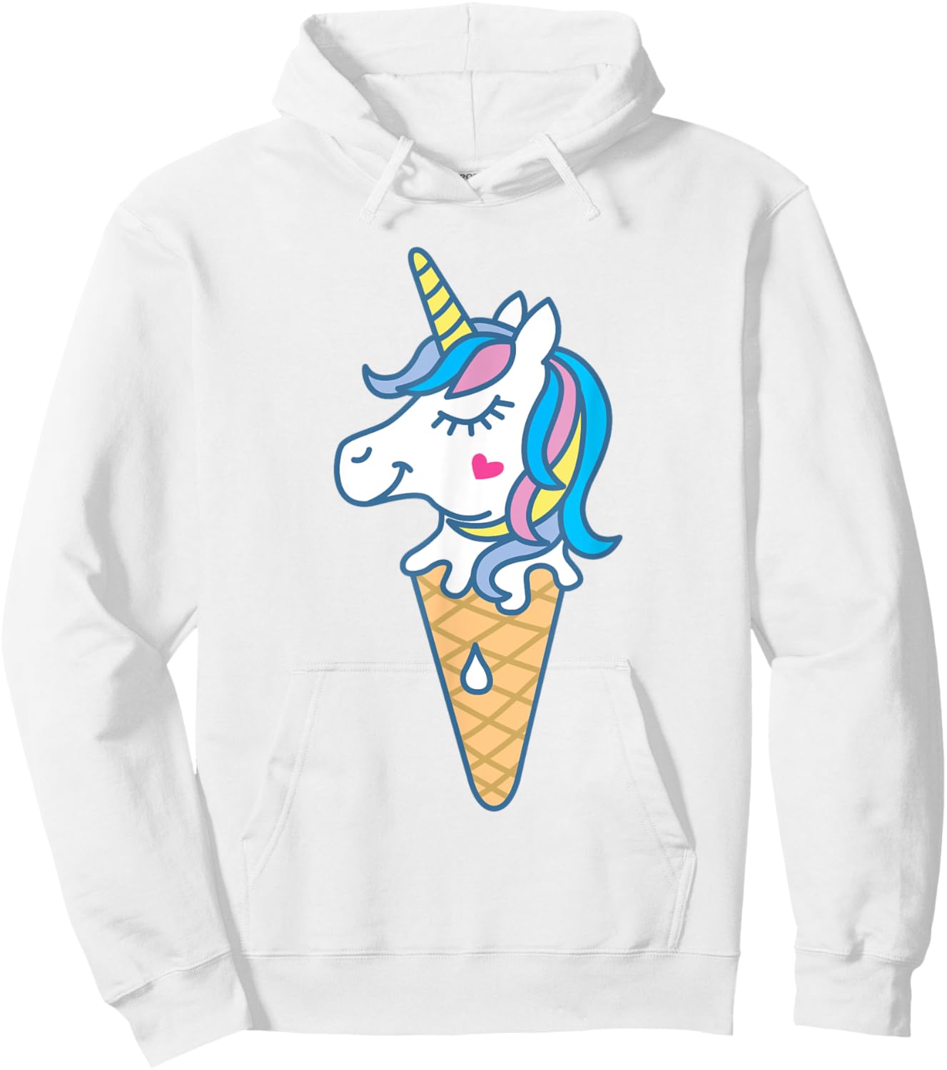 Ice Cream Unicone Art Unicorn Cute Graphic Men Women Kids Hoodie - Hoodie | White