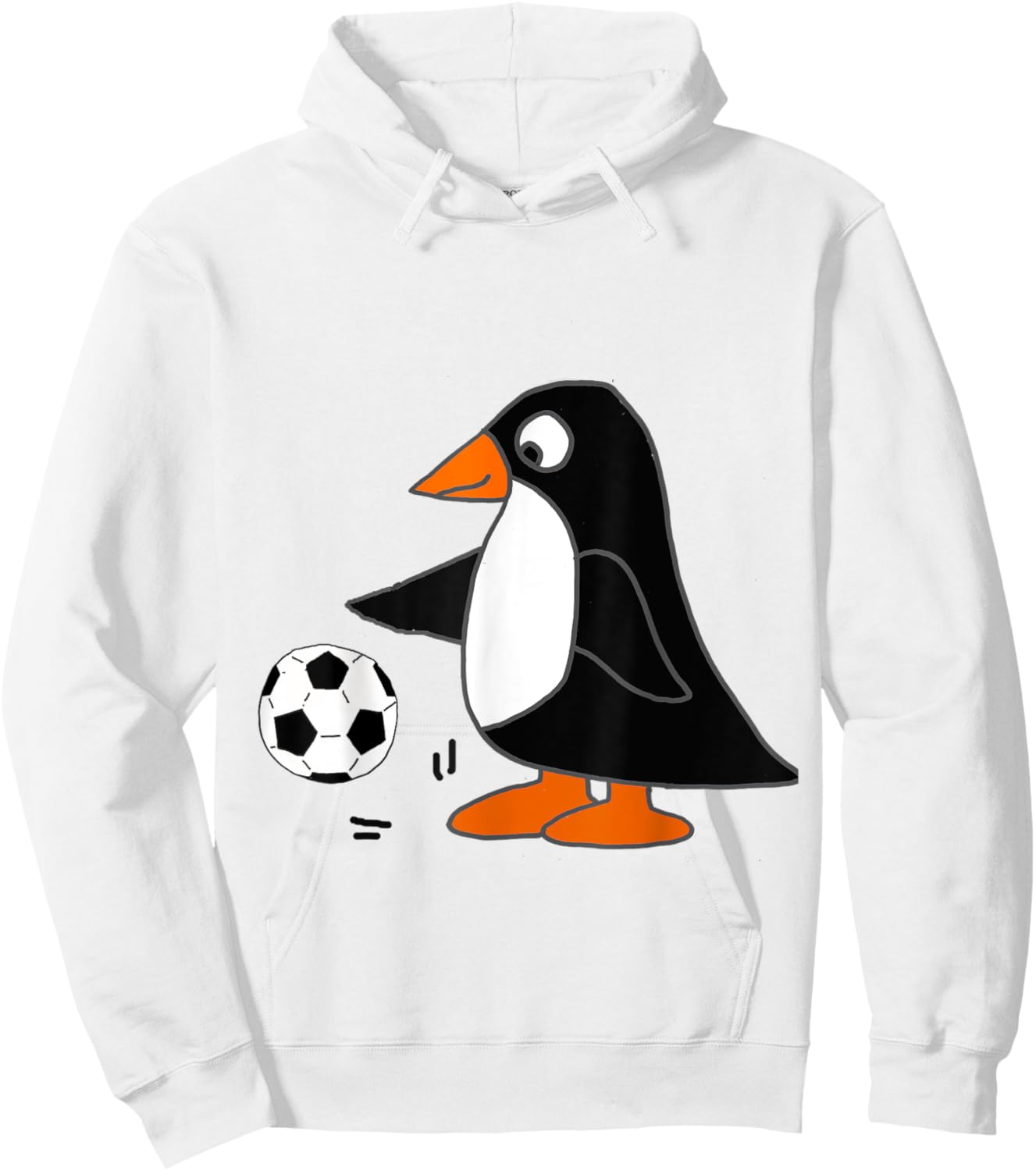 Smilealottees Funny Penguin Playing Soccer Hoodie - Hoodie | White