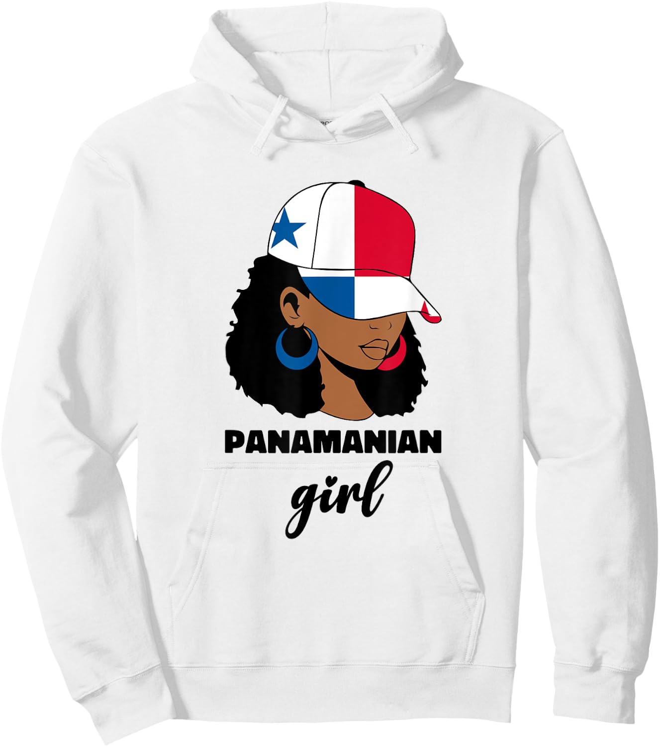 Black Afro Latina Panamanian Girl Women Panama Flag Panameña Hoodie - Hoodie | White