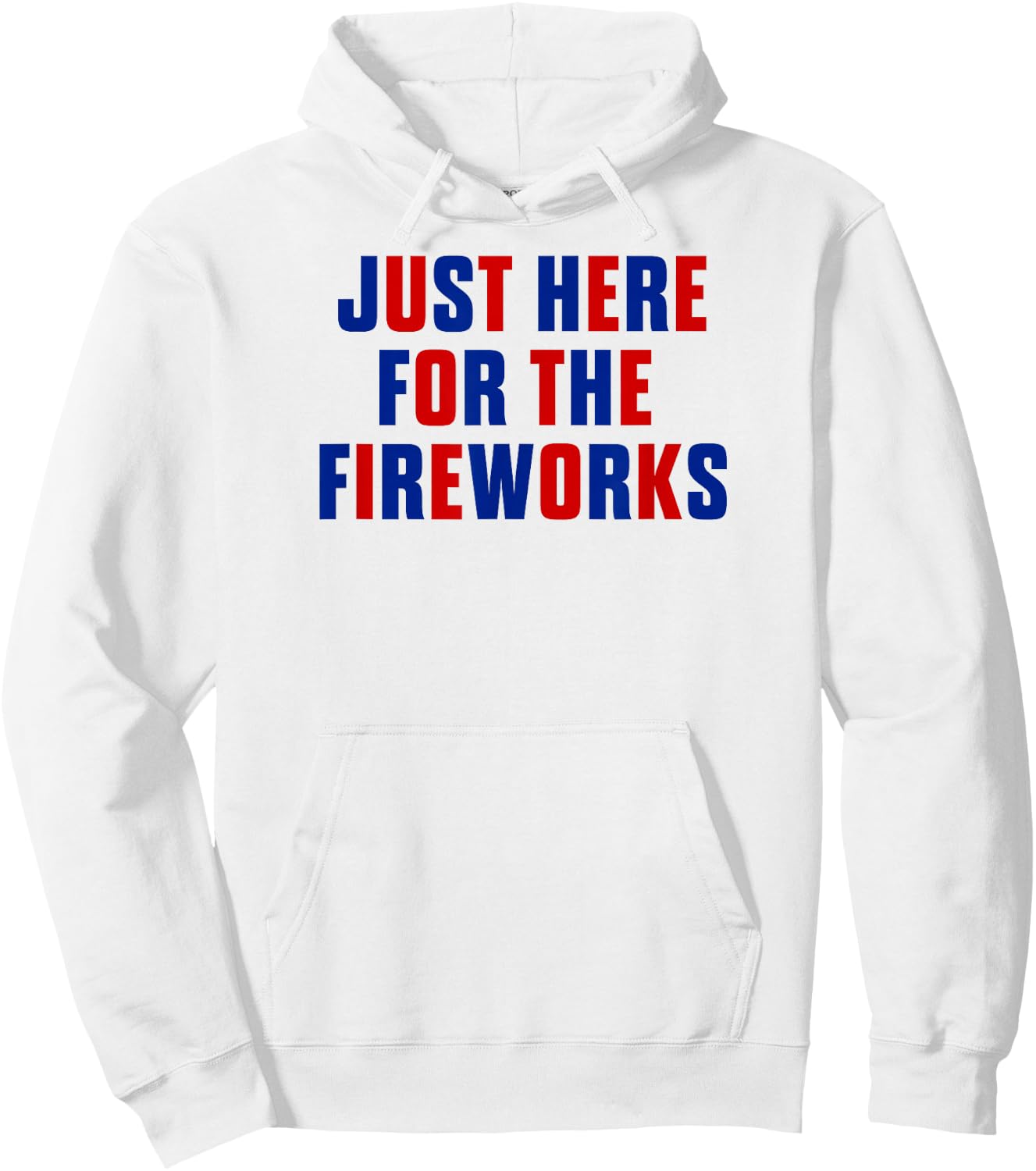 Just Here for The Fireworks 4th of July Couple Men Women Hoodie - Hoodie | White