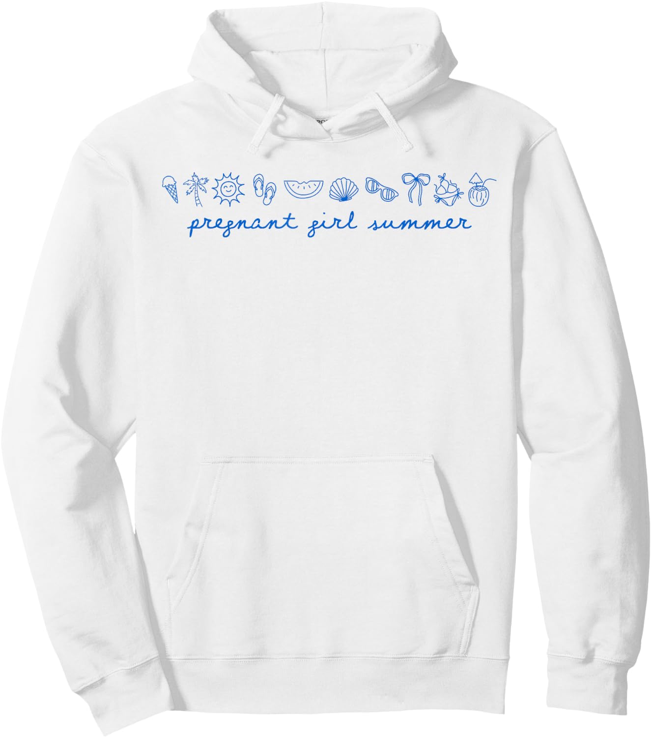 Pregnant Girl Summer Funny Baby Announcement Mom Hoodie - Hoodie | White