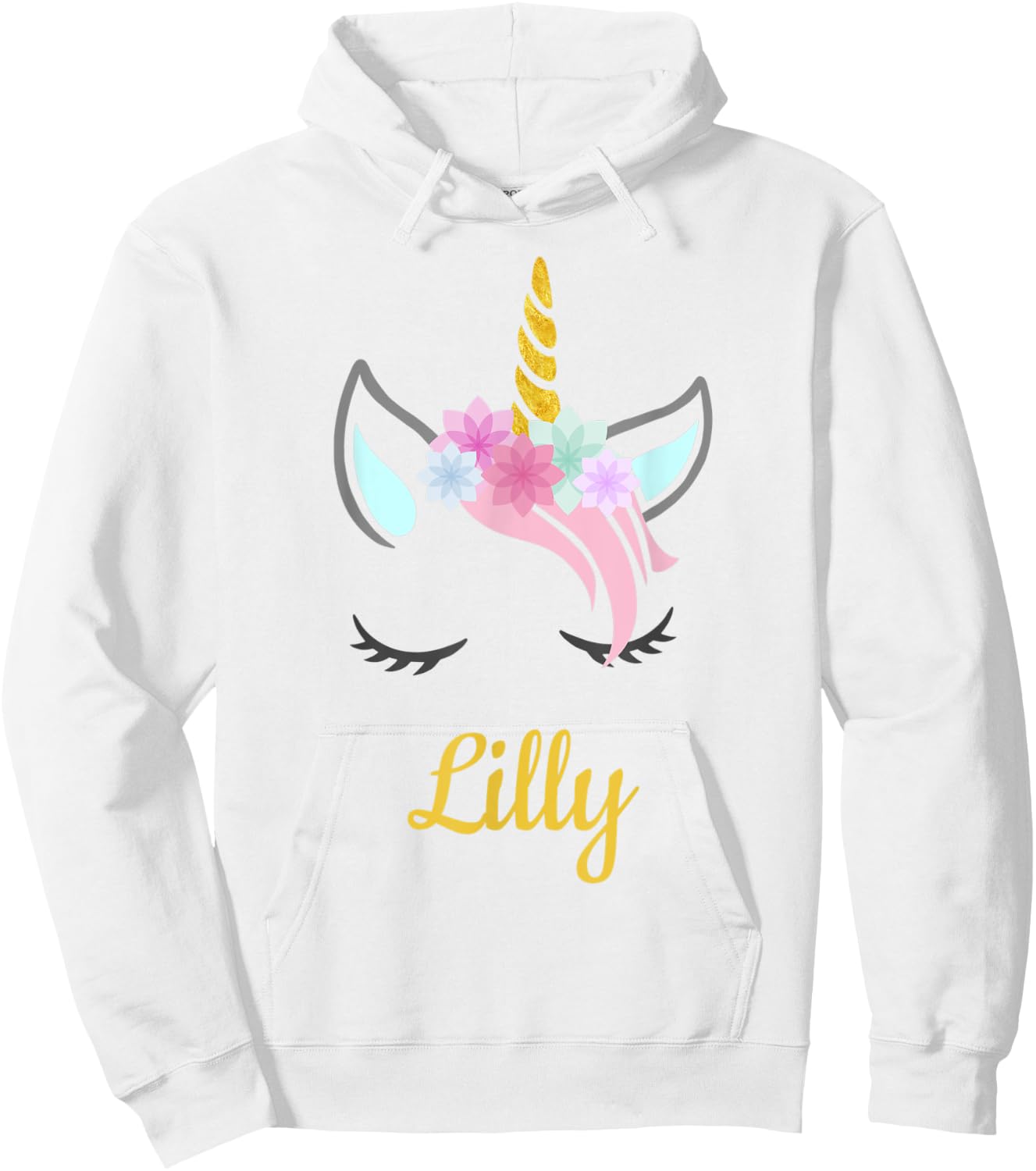 Lilly White Unicorn Name Hoodie - Hoodie | White