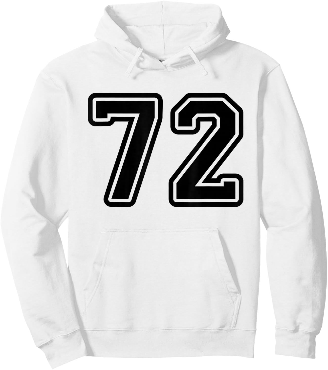 Black Sports Team Number #72 Hoodie - Hoodie | White