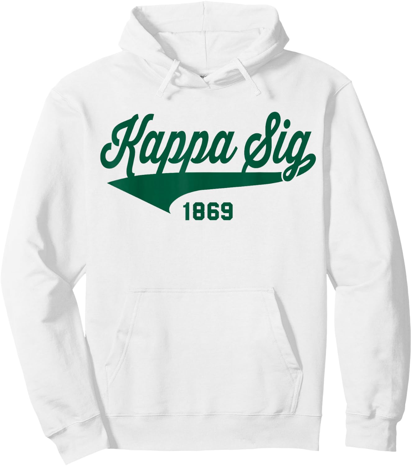 Kappa Sigma Officially Licensed Emerald Green Retro Script Hoodie - Hoodie | White