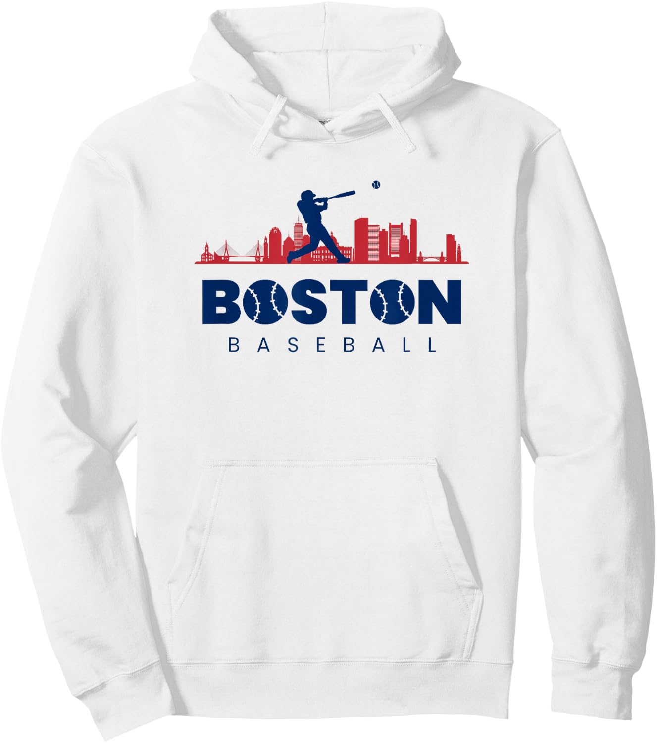 Boston Baseball Vintage Minimalist Retro Baseball Lover Hoodie - Hoodie | White