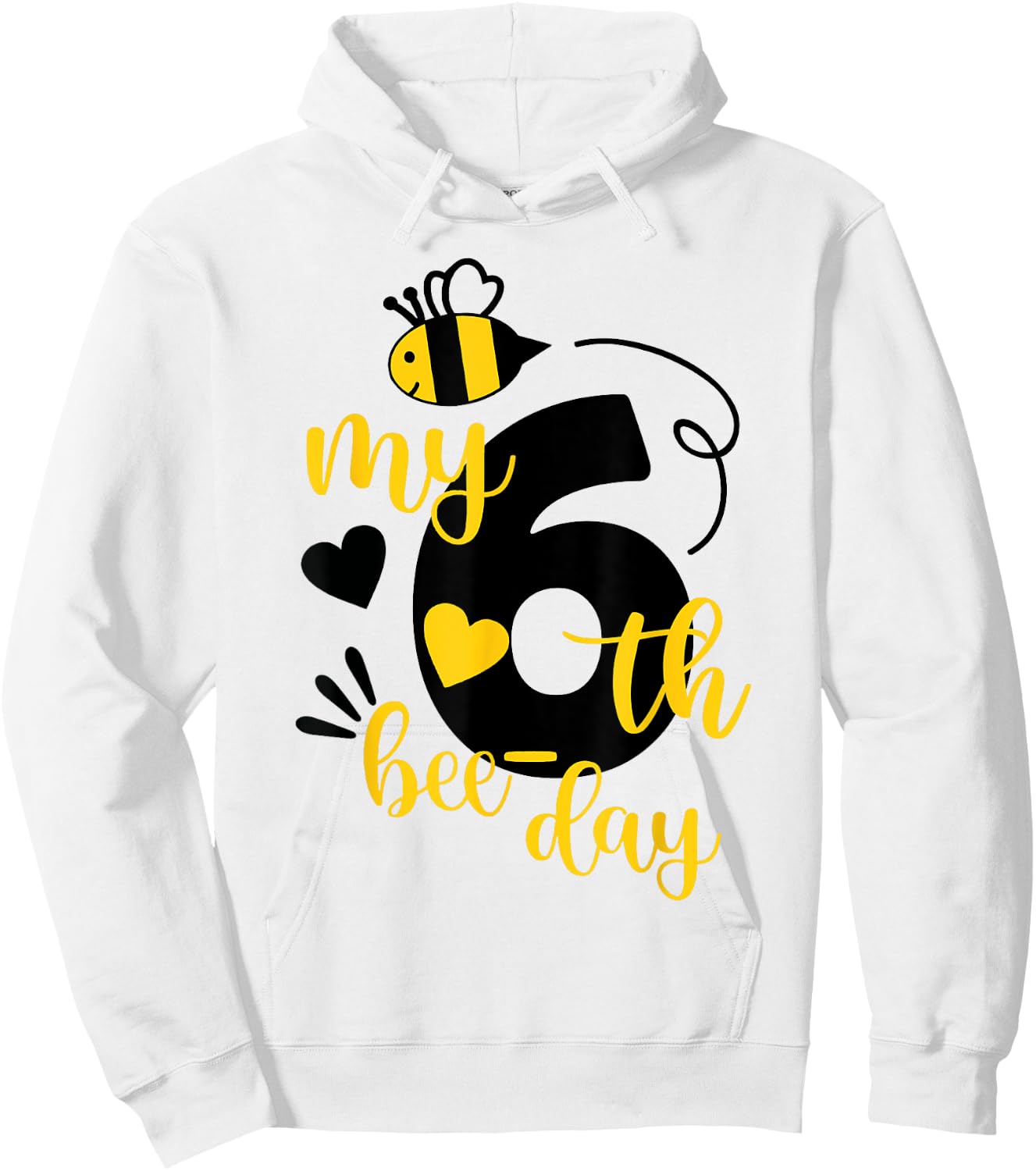 It's My 6th Bee Day - 6 Years Old Birthday Party Girl Hoodie - Hoodie | White