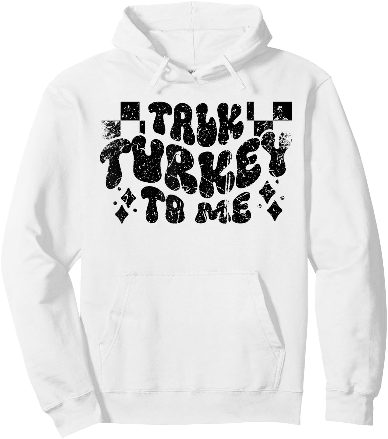 Harvest Hues Vintage Talk Turkey to Me - -Adult, Grey, Small, Short Sleeve Hoodie - Hoodie | White