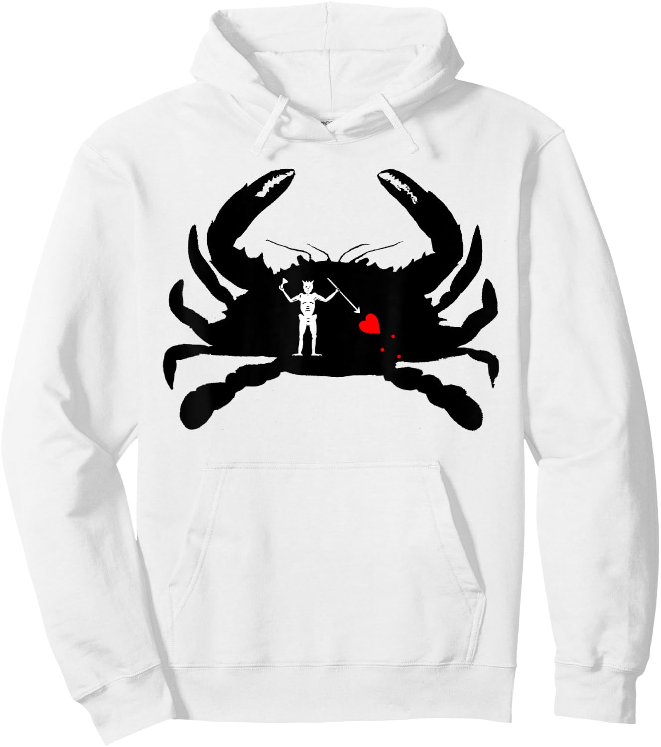 Blackbeard The Pirate Jolly Roger Crab Silhouette Hoodie - Hoodie | White