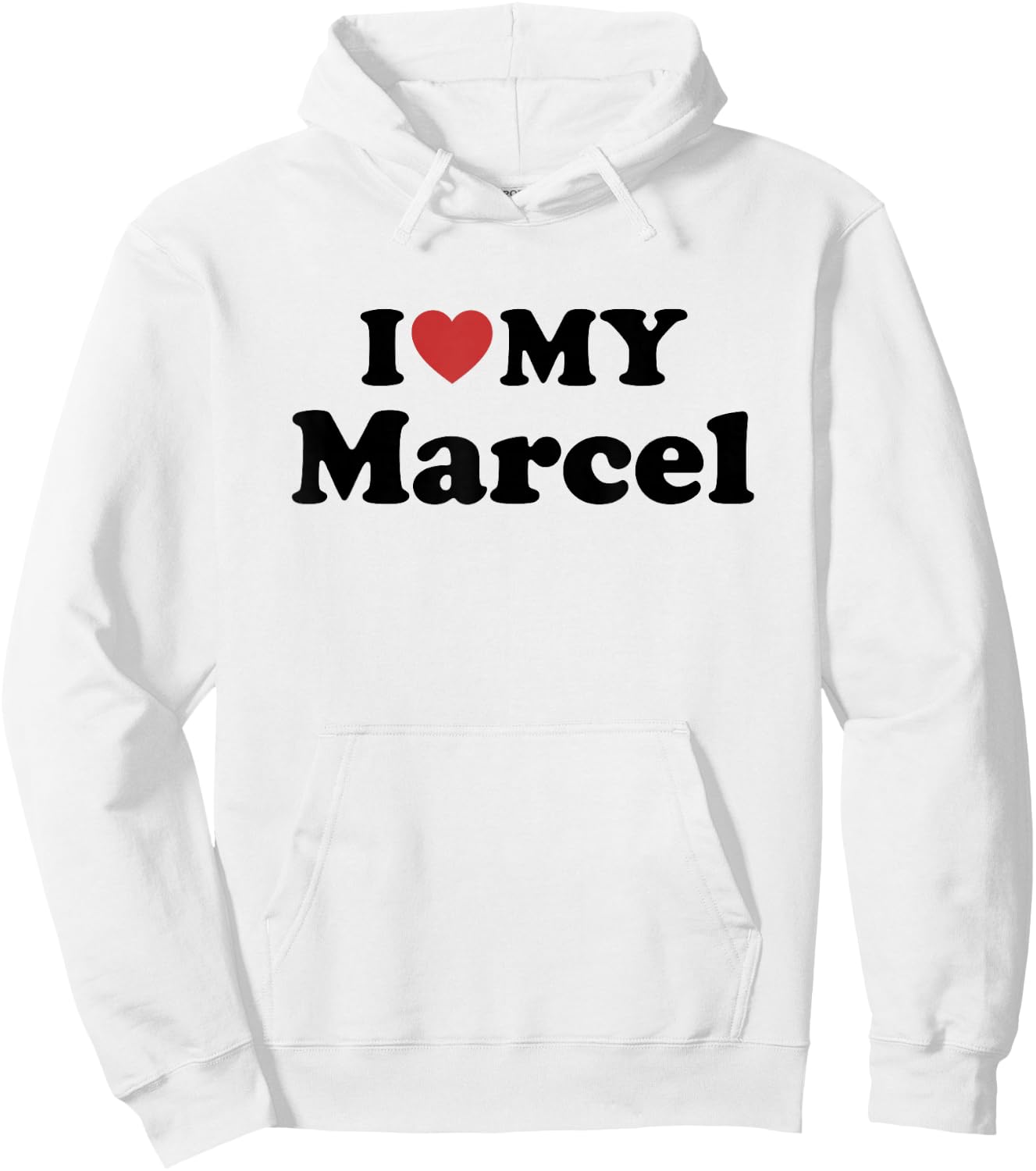 I Love My Marcel Prénom Assorti Couple Hoodie - Hoodie | White