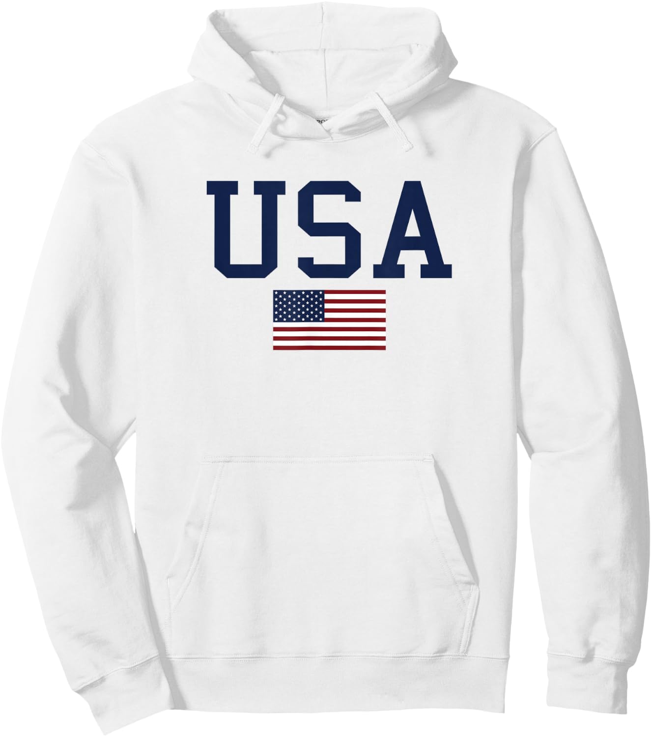 USA, American Flag 4th of July Patriotic America USA Hoodie - Hoodie | White
