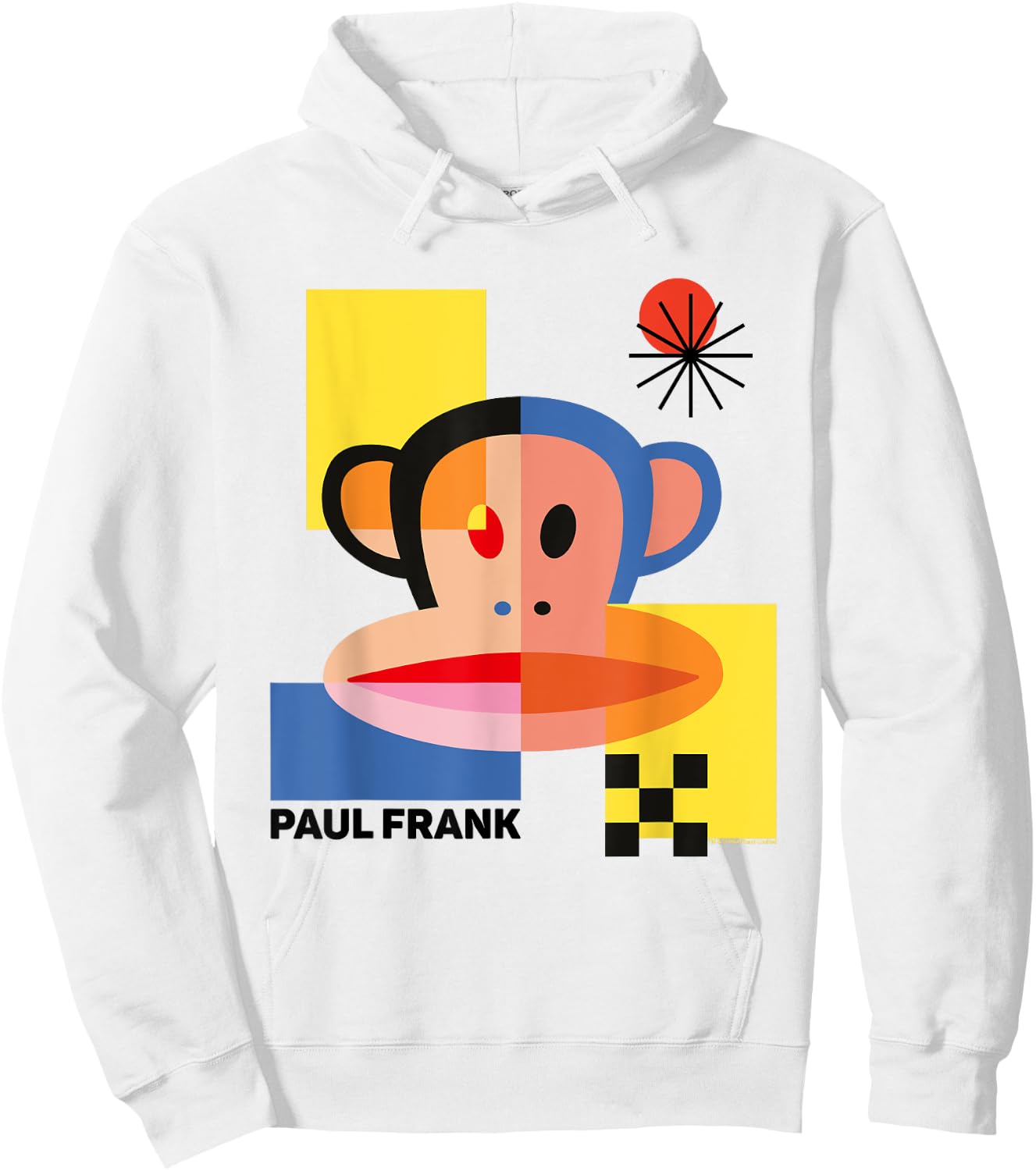 Paul Frank Julius Abstract 80s Block Art Hoodie - Hoodie | White