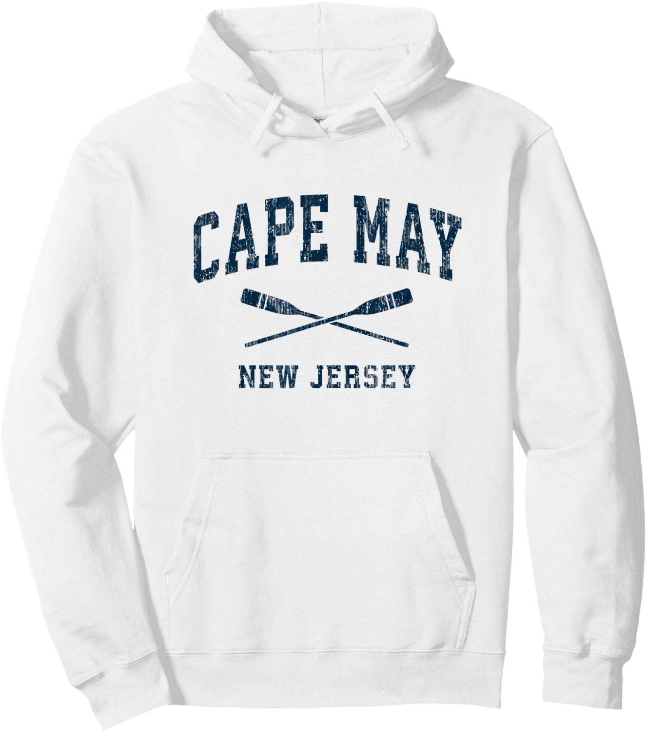 Cape May New Jersey Vintage Nautical Paddles Sports Oars Hoodie - Hoodie | White