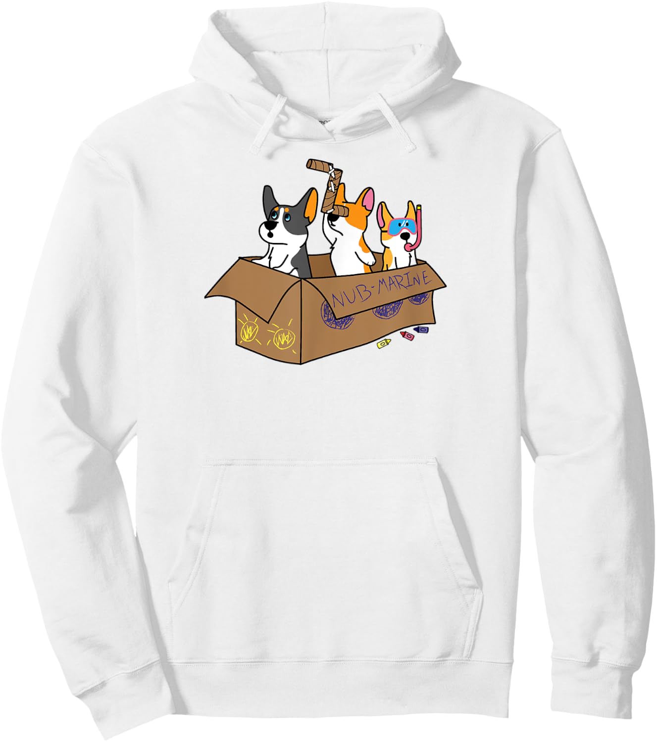 Submarine Corgi Hoodie - Hoodie | White