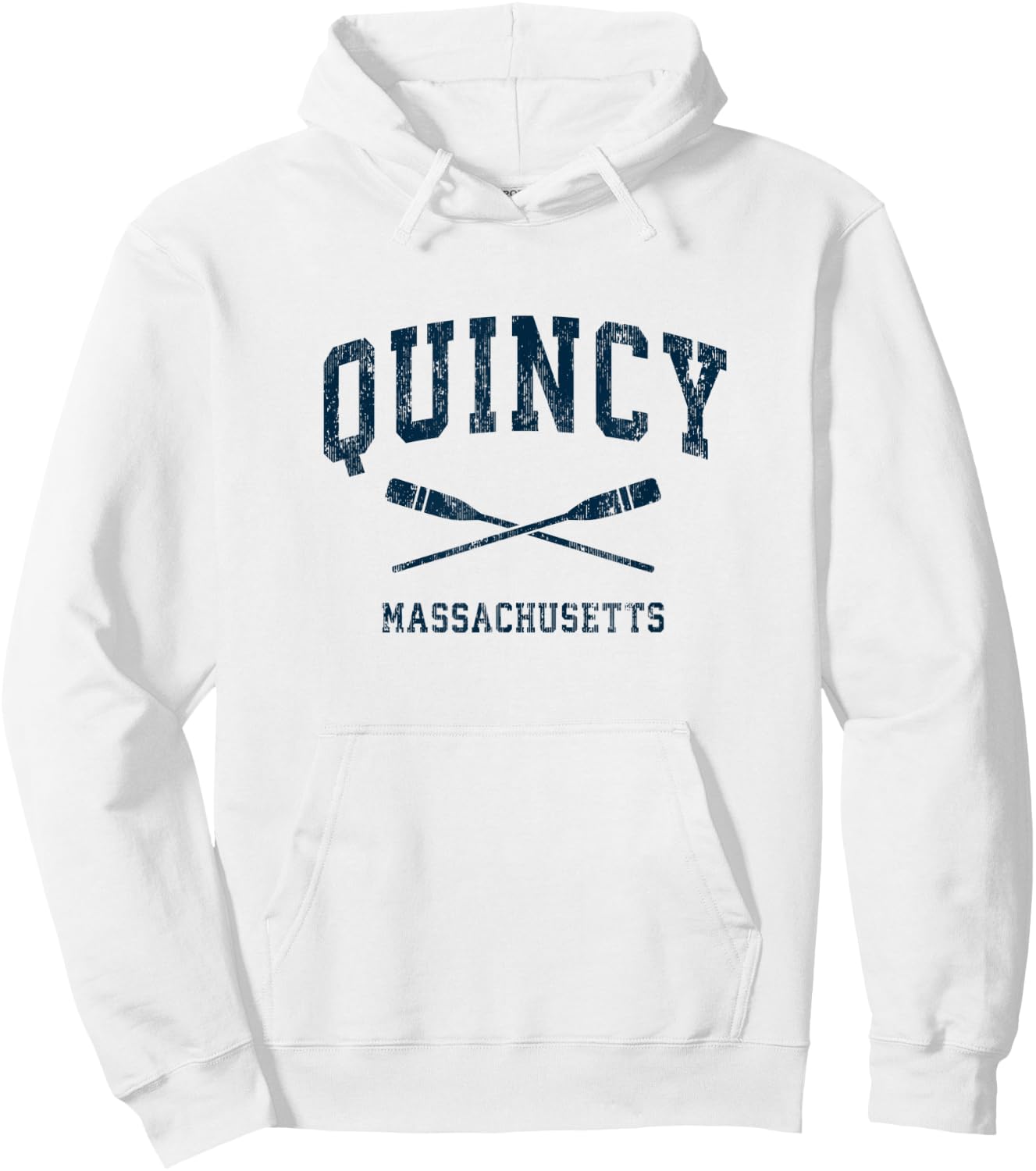 Quincy Massachusetts Vintage Nautical Paddles Sports Oars Hoodie - Hoodie | White