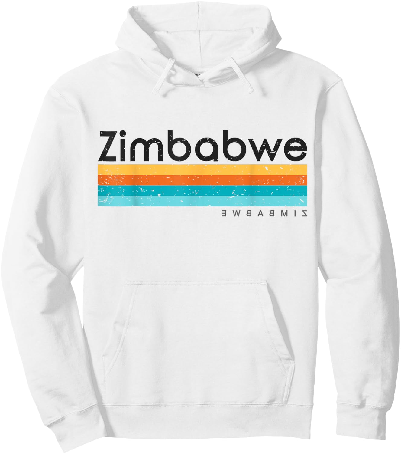 Vintage Retro Zimbabwe Design Hoodie - Hoodie | White