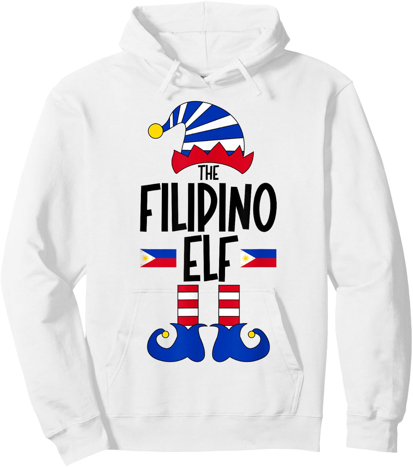 Filipino Elf Philippines Funny Group Matching Christmas Elf Hoodie - Hoodie | White