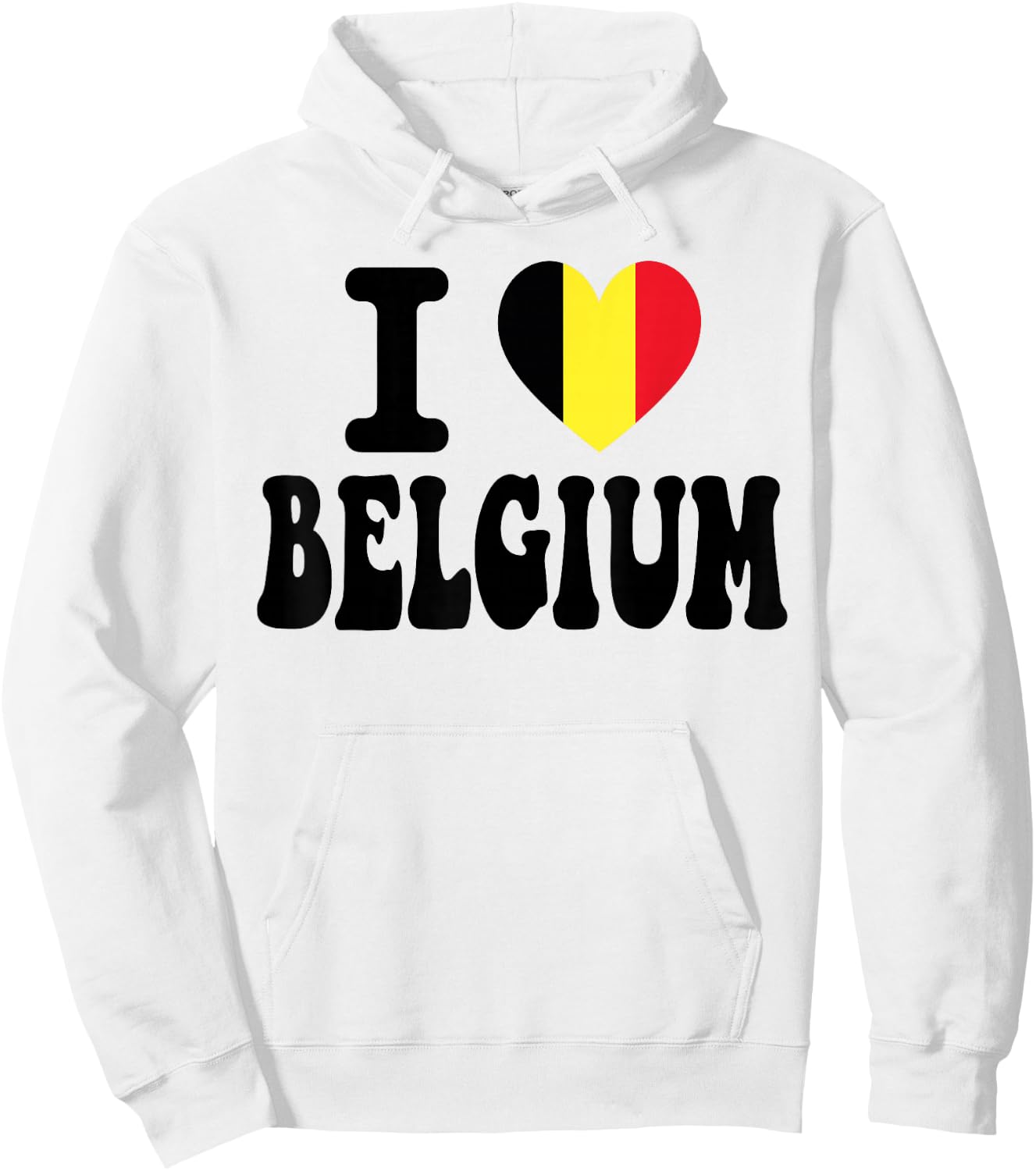 I Love Belgium Heart Flag Retro Travel Souvenir Hoodie - Hoodie | White