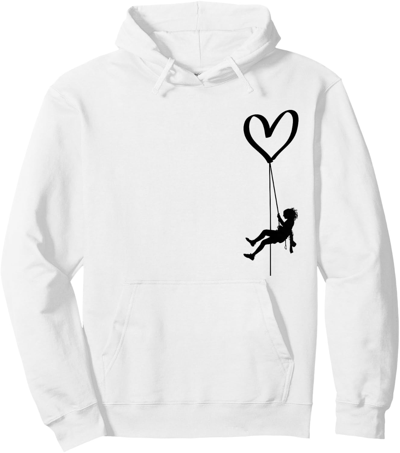 Climbing Heart Mountaineering Chest Pocket Rock Climbing , White Hoodie - Hoodie | White