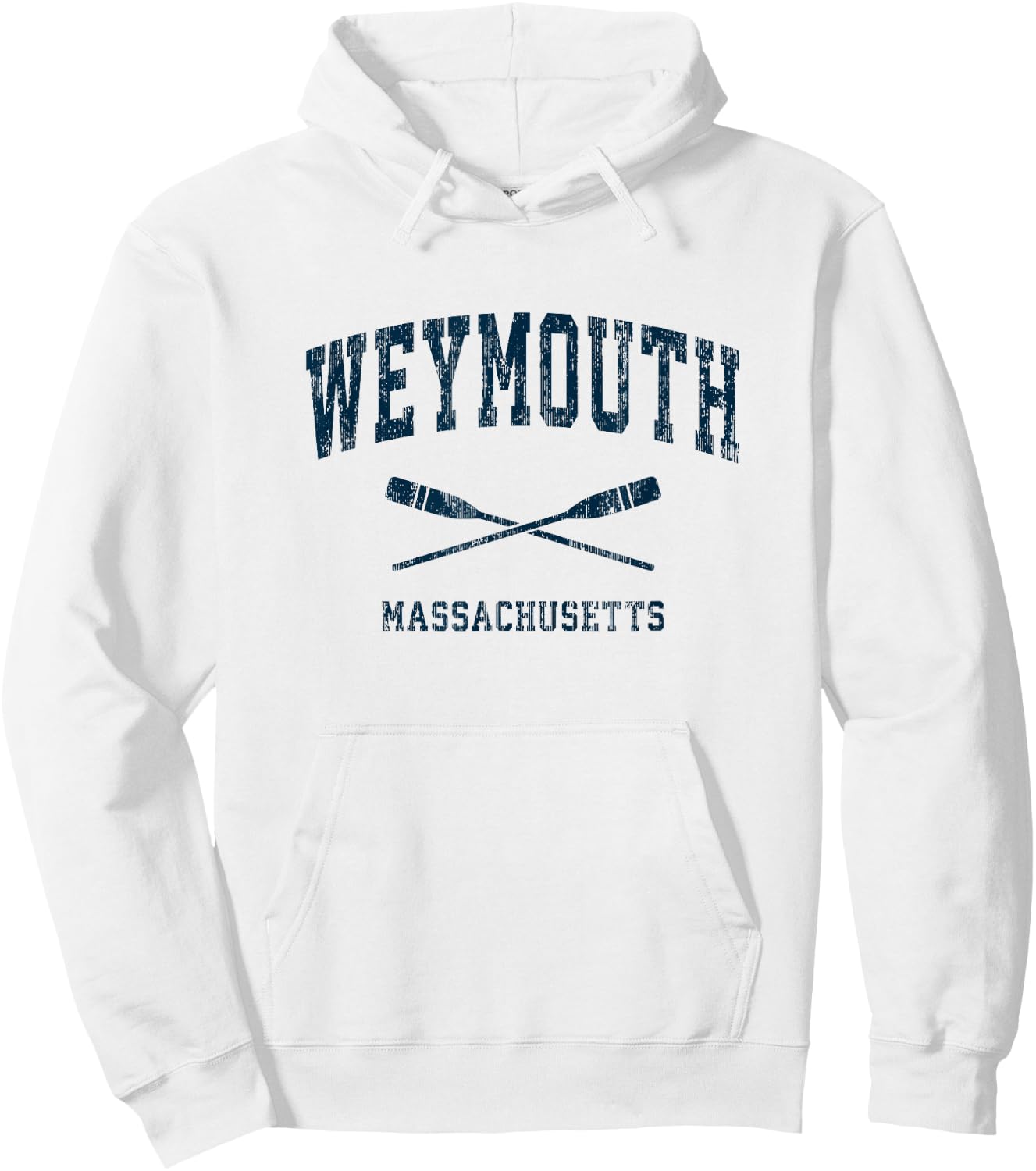 Weymouth Massachusetts Vintage Nautical Paddles Sports Oars Hoodie - Hoodie | White
