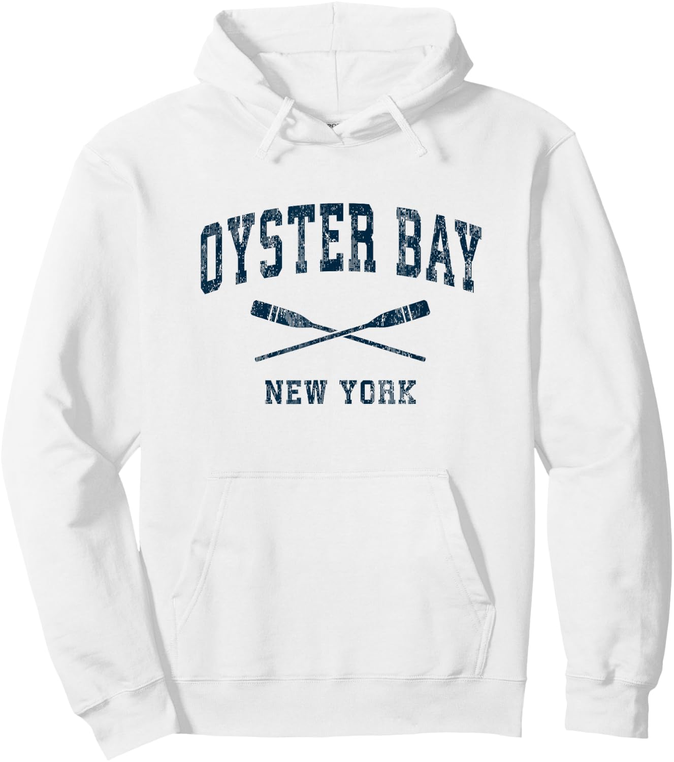 Oyster Bay New York Vintage Nautical Paddles Sports Oars Hoodie - Hoodie | White
