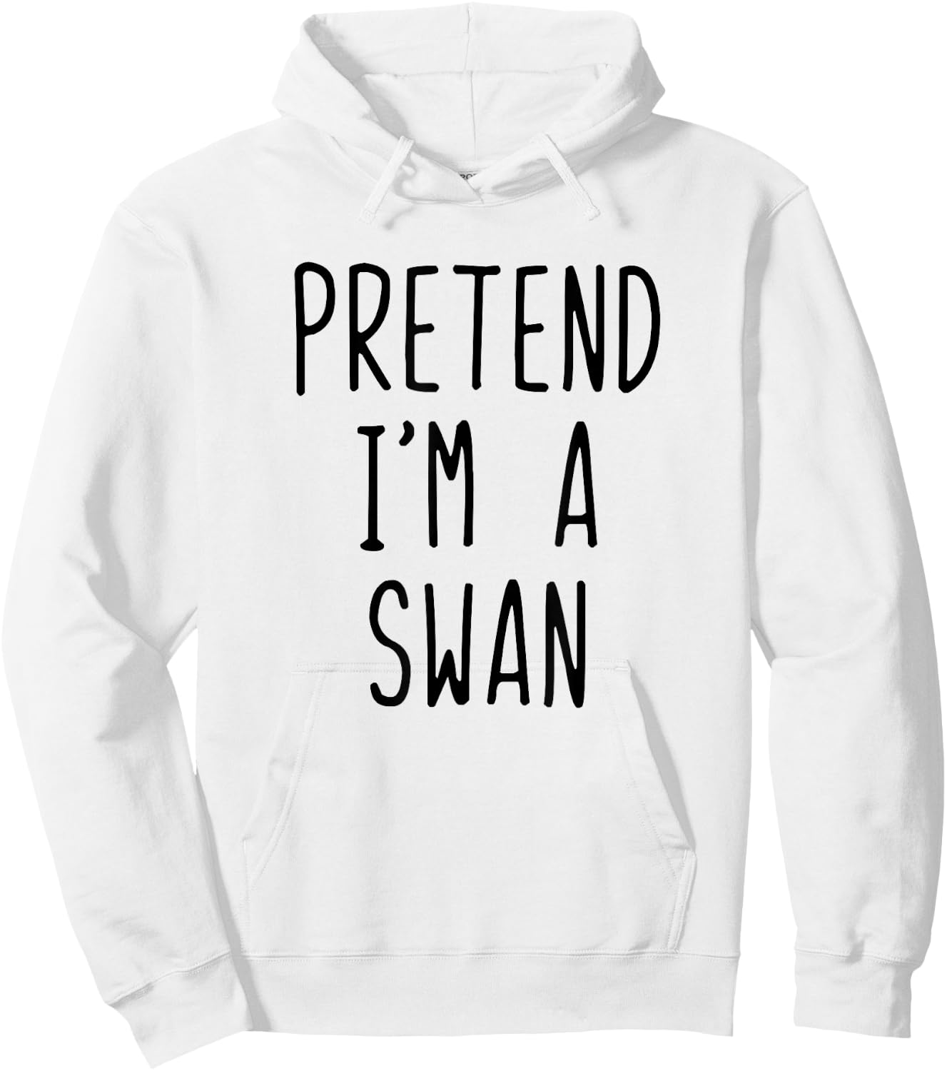 Pretend I'm Swan Costume Halloween Funny Lazy Adult Kids Hoodie - Hoodie | White