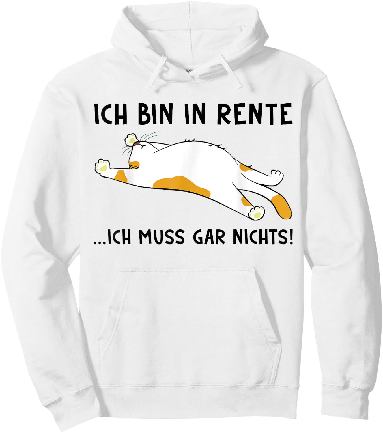 Ich bin in rente ich muss gar nix faule Katze , gray, s Hoodie - Hoodie | White