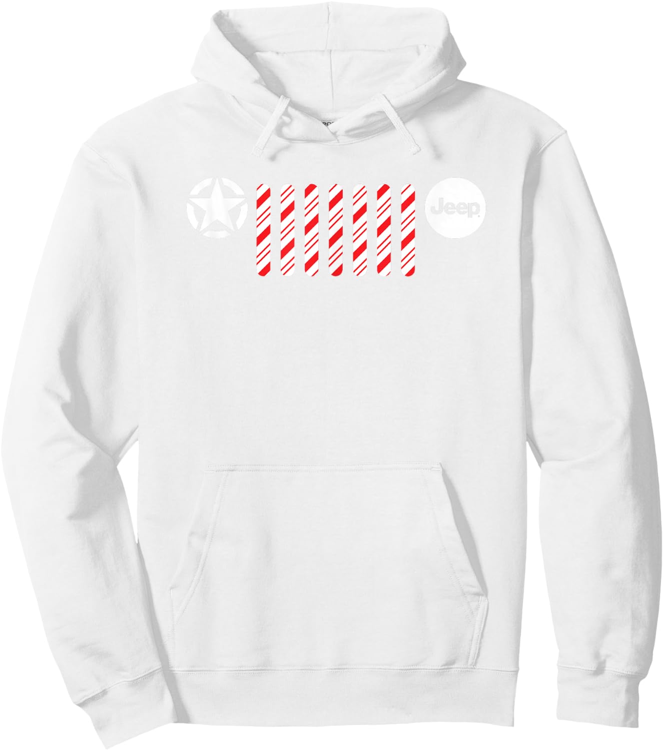 Jeep Candy Cane Grille Hoodie - Hoodie | White