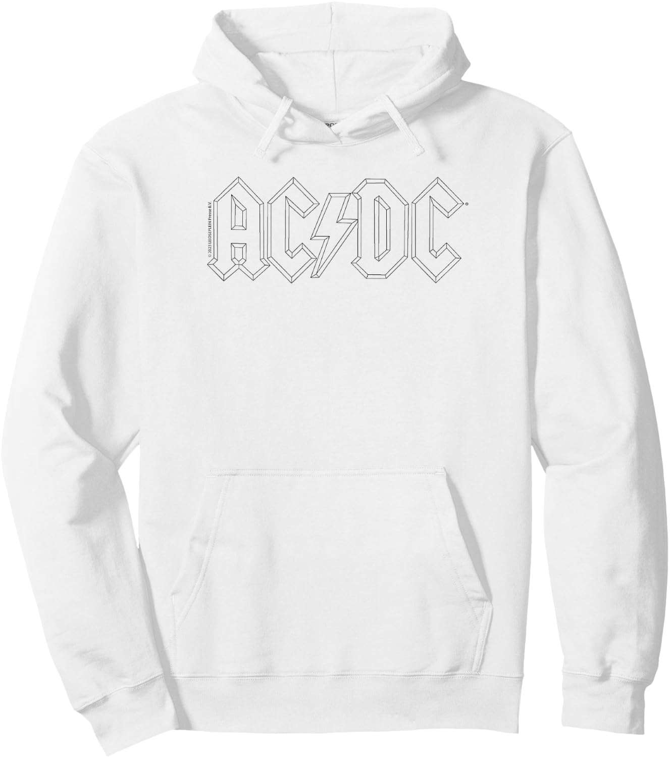 Offizielles AC/DC Black Outline Logo Band Hardrock Hoodie - Hoodie | White