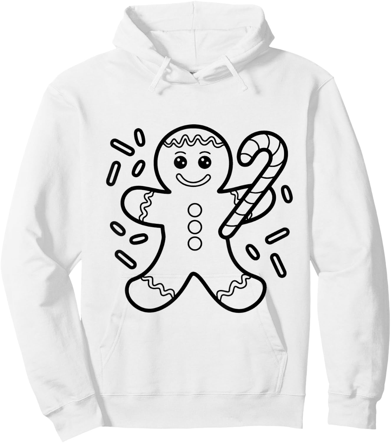 Christmas Gingerbread Man Color Your Own Craft for Kids Hoodie - Hoodie | White