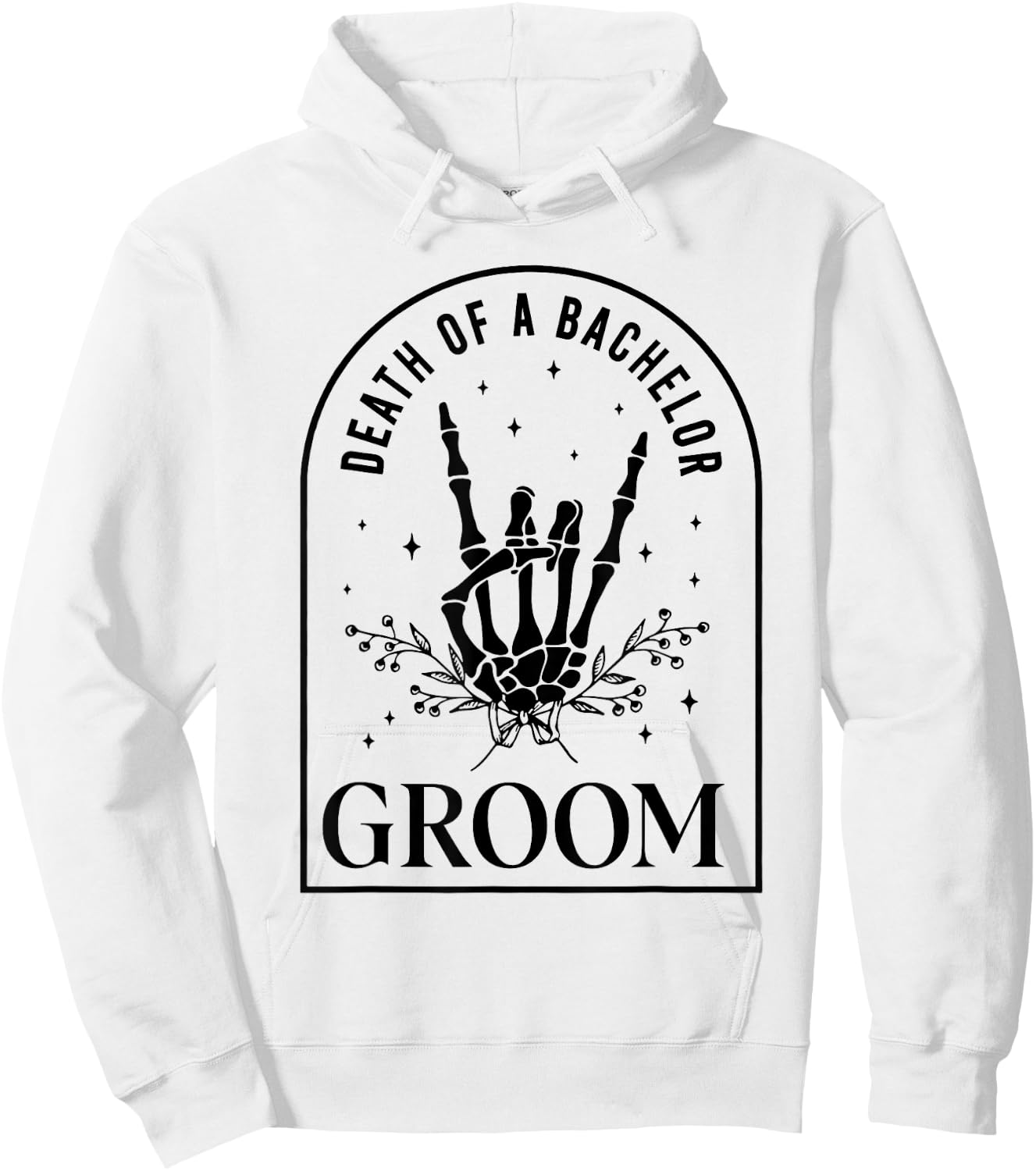 Groom Death of a Bachelor Skeleton Gothic Halloween Party Hoodie - Hoodie | White