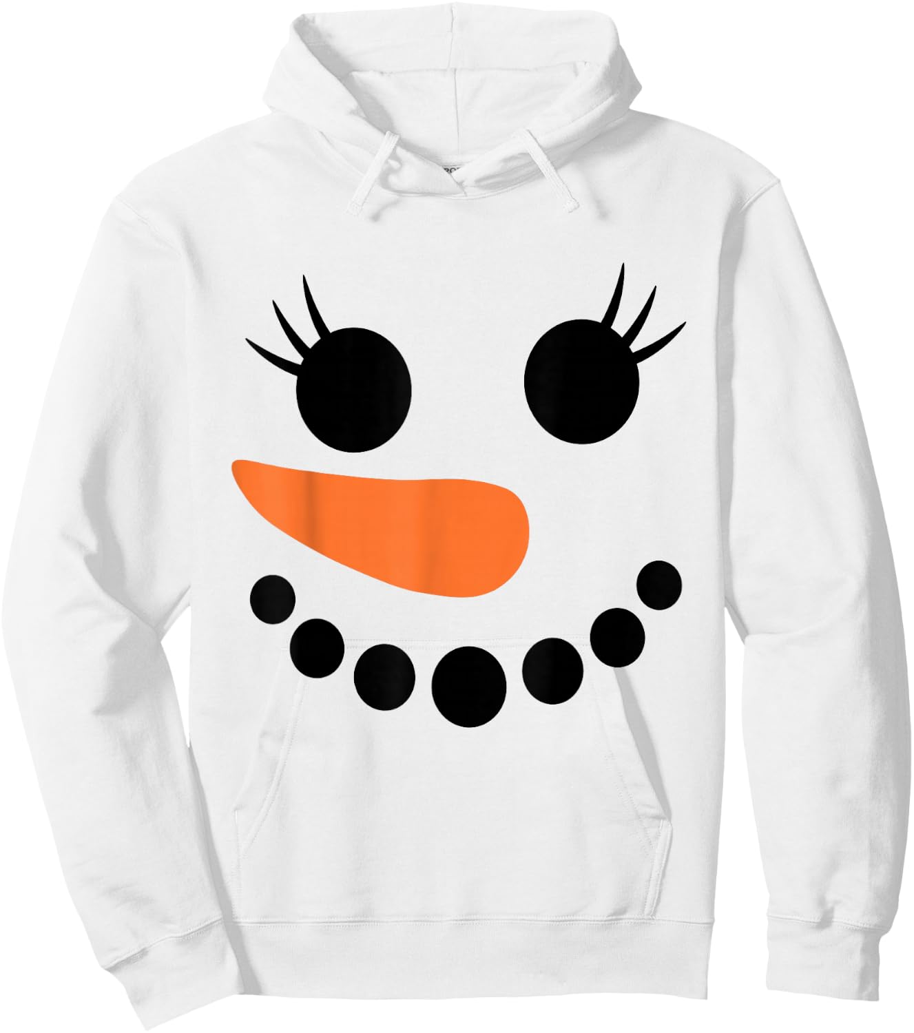 Winter Snowman Face Eyelashes Christmas Xmas For Girl Hoodie - Hoodie | White