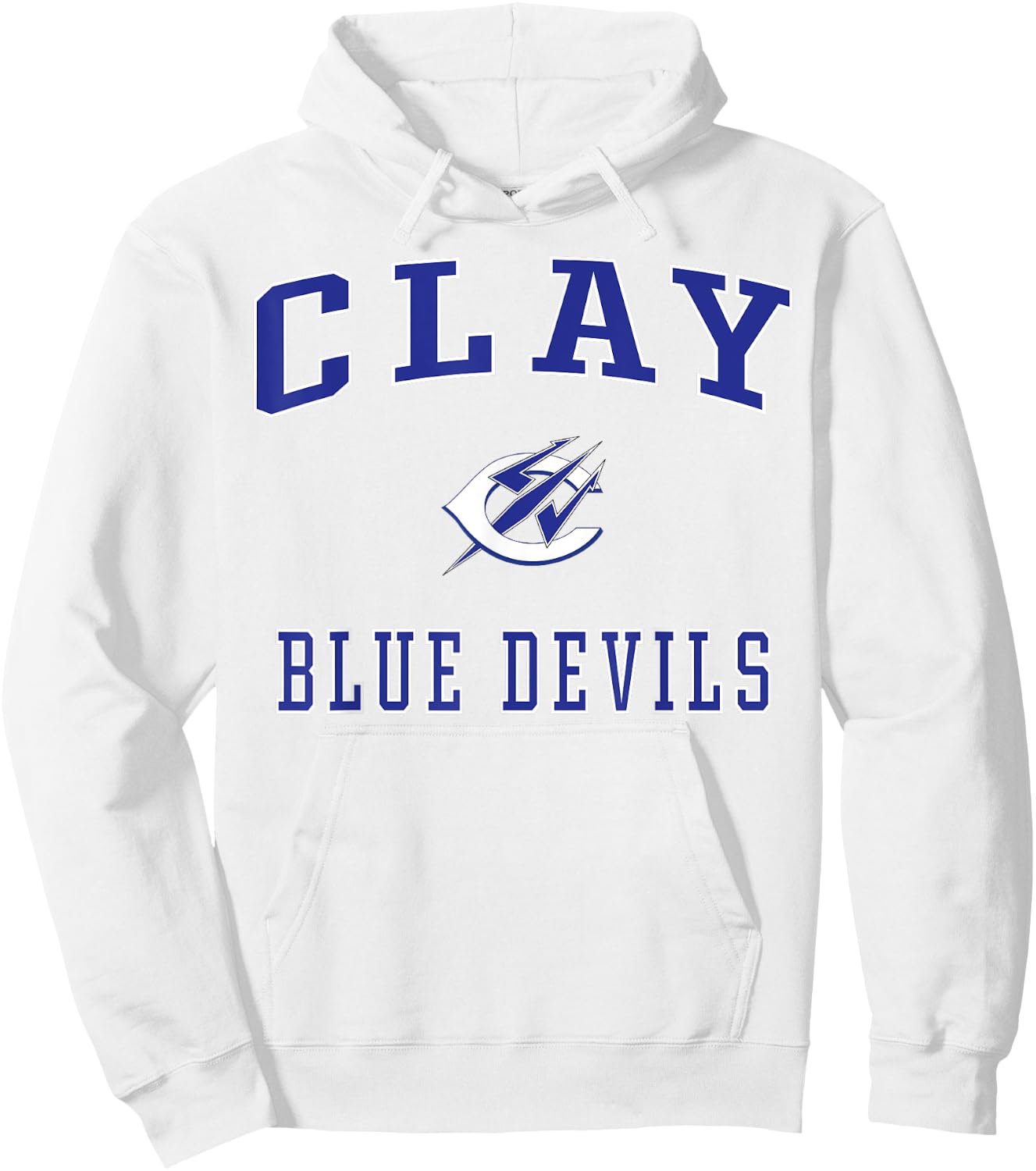 Clay High School Blue Devils Hoodie - Hoodie | White