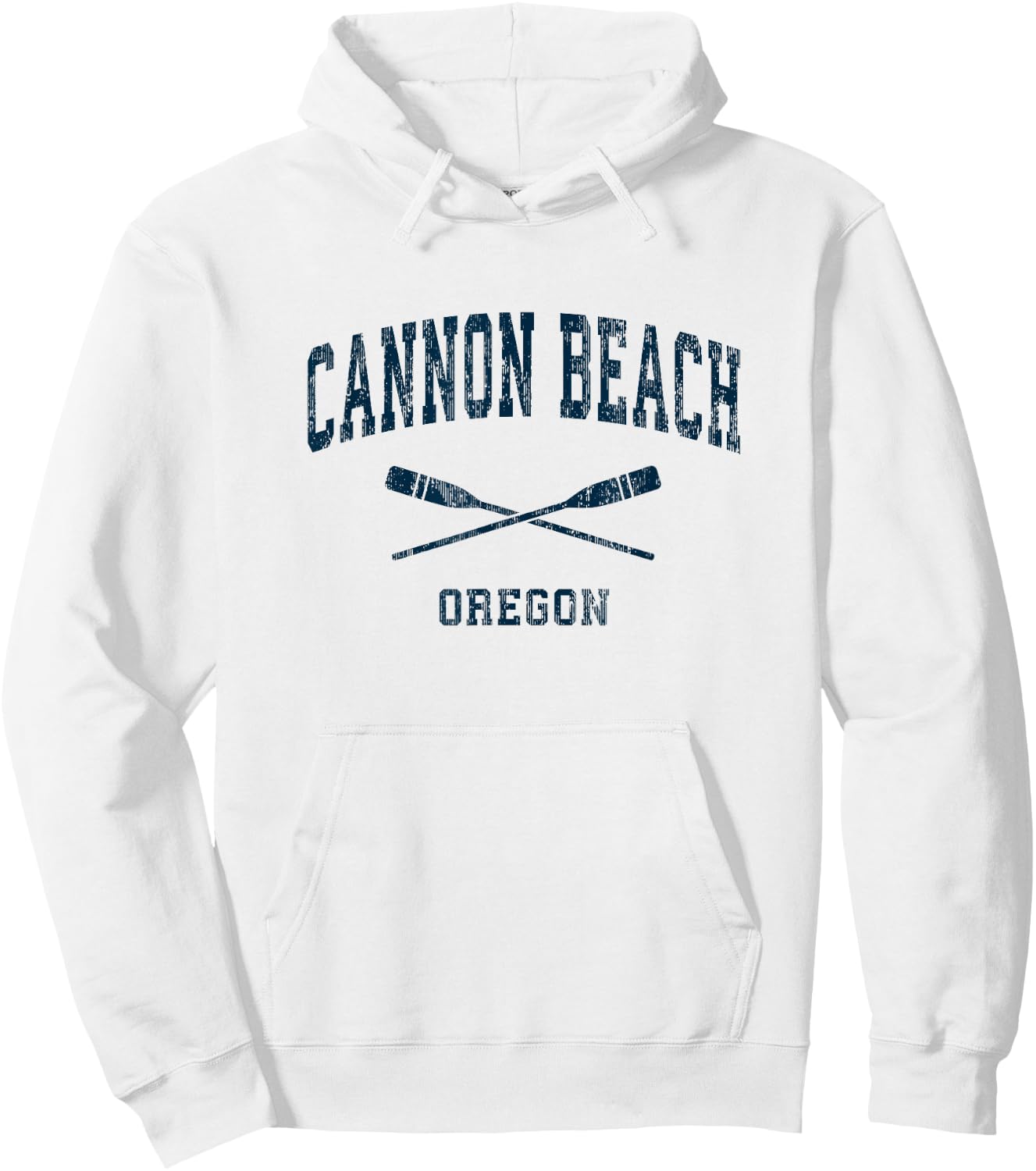Cannon Beach Oregon Vintage Nautical Paddles Sports Oars Hoodie - Hoodie | White