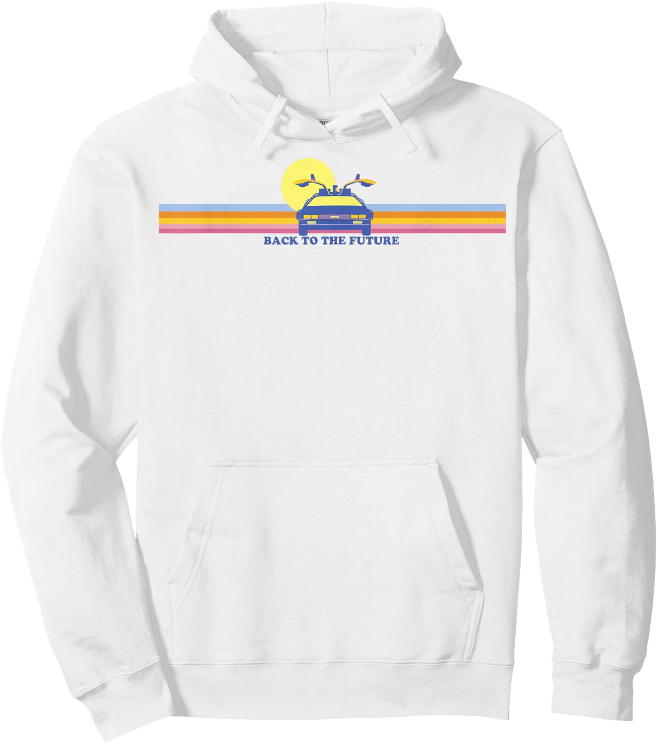 Zurück in die Zukunft, Delorean, Retro-Bruststreifen Hoodie - Hoodie | White