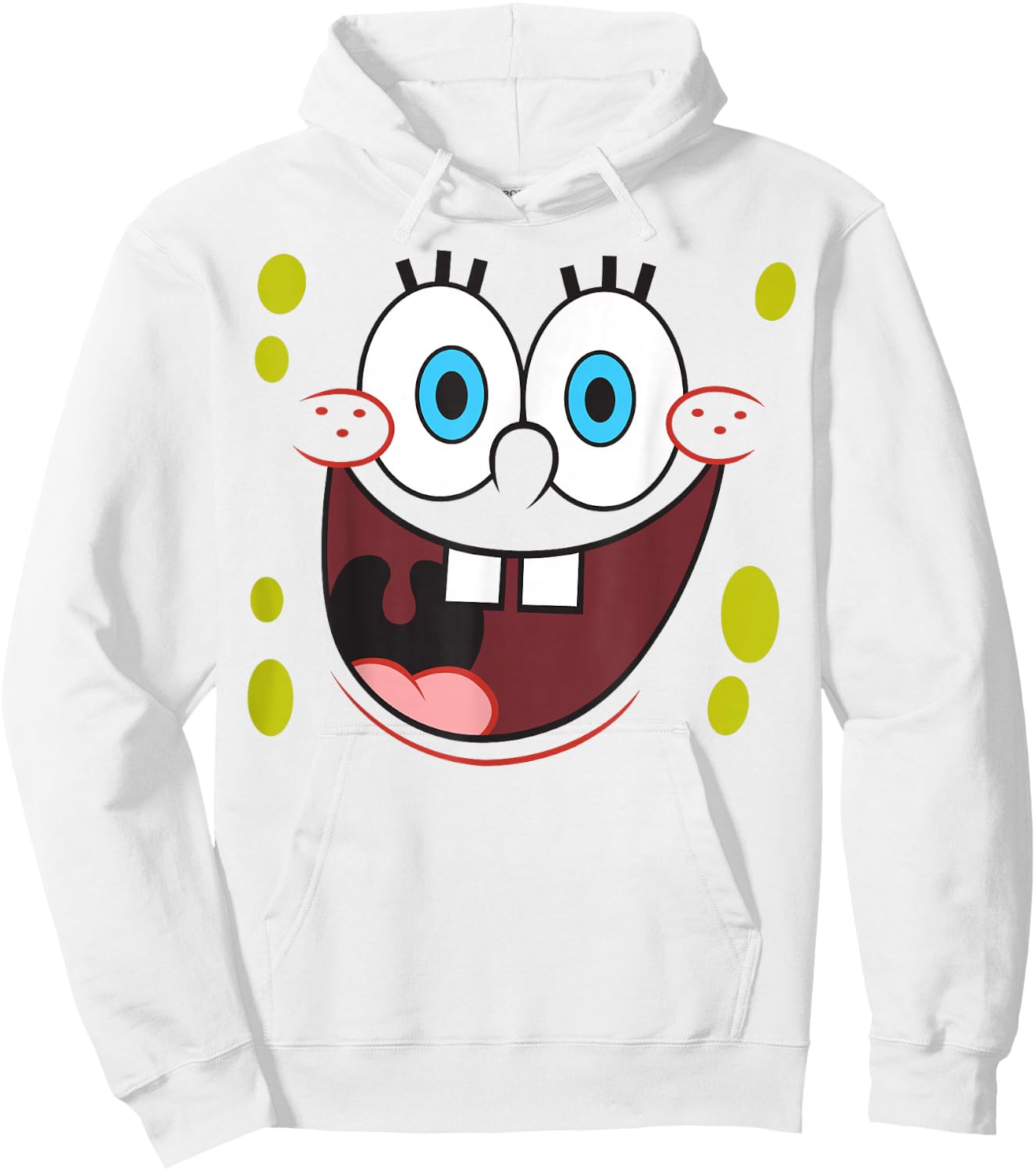 Spongebob Schwammkopf mit leuchtenden Augen und lächelndem Gesicht Hoodie - Hoodie | White