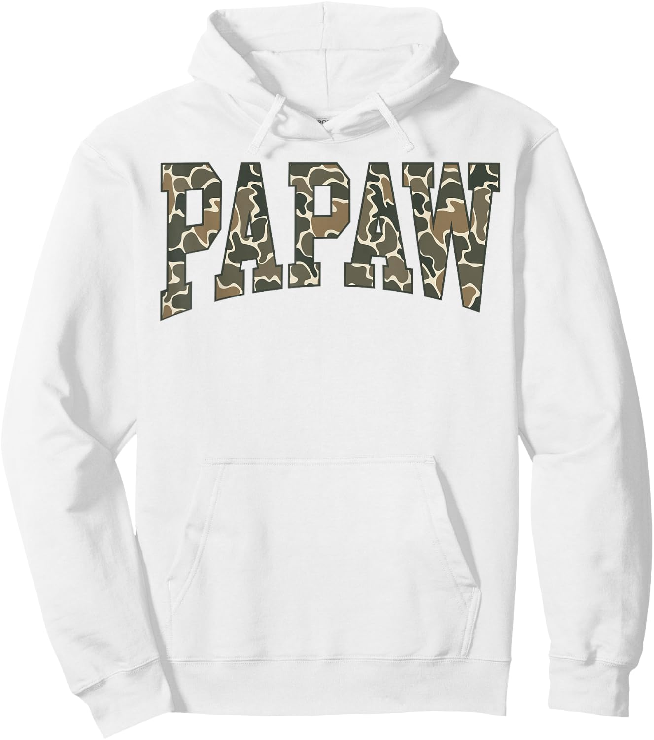 Papaw Camo Camouflage Father's Day Grandfather Hoodie - Hoodie | White