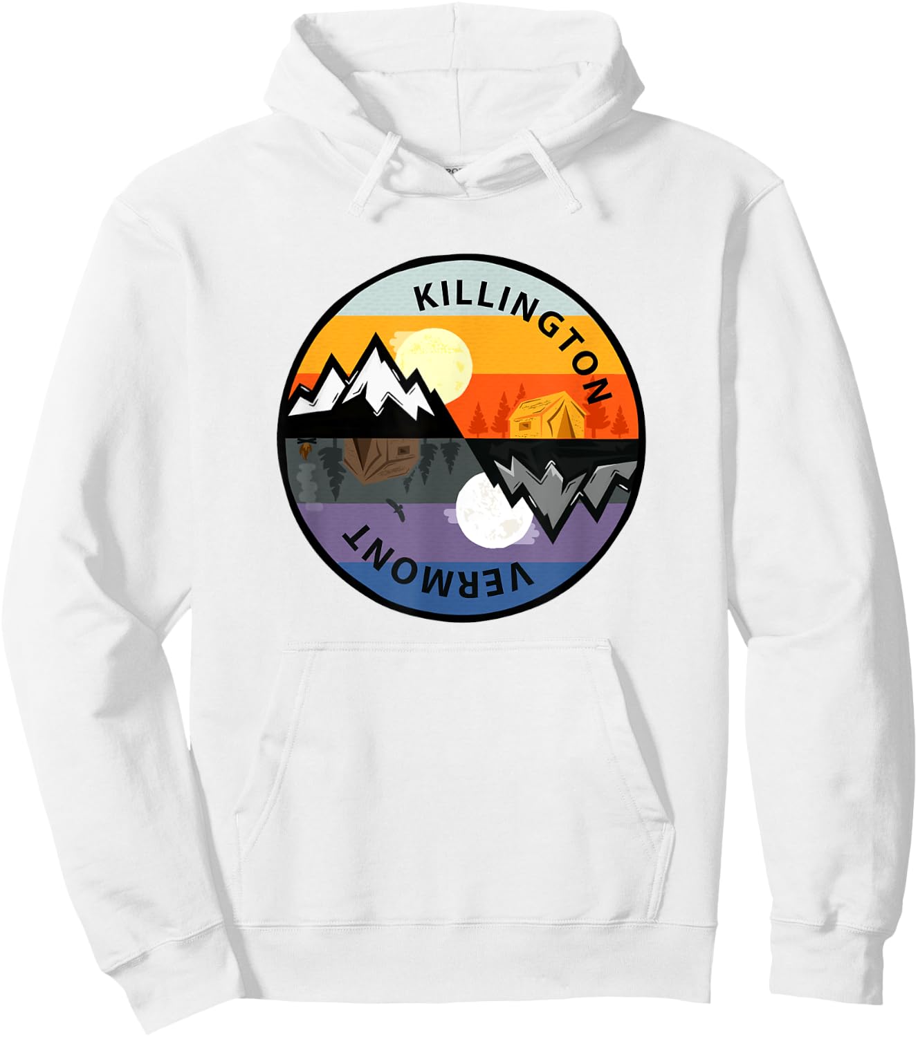 Retro Vintage Killington, Vermont Souvenir Hoodie - Hoodie | White