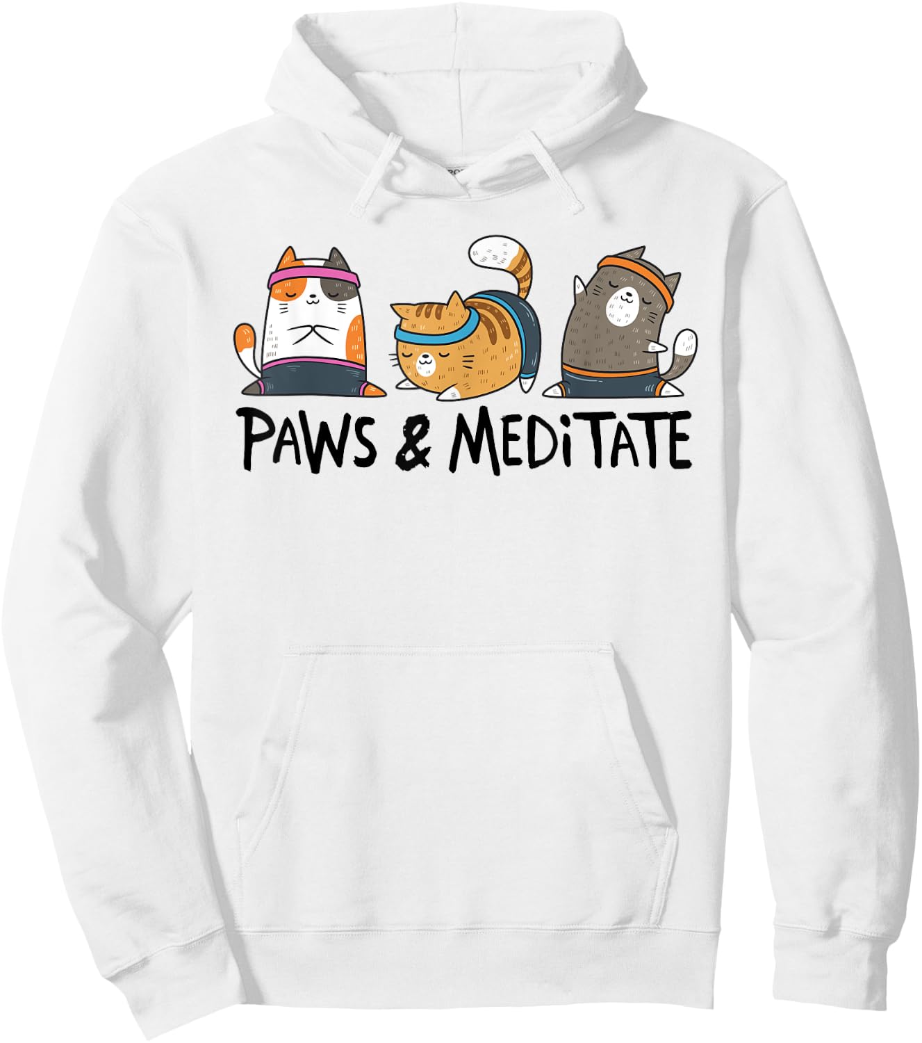 Yoga Cat Paws And Meditate Yoga Position Workout Gift Hoodie - Hoodie | White