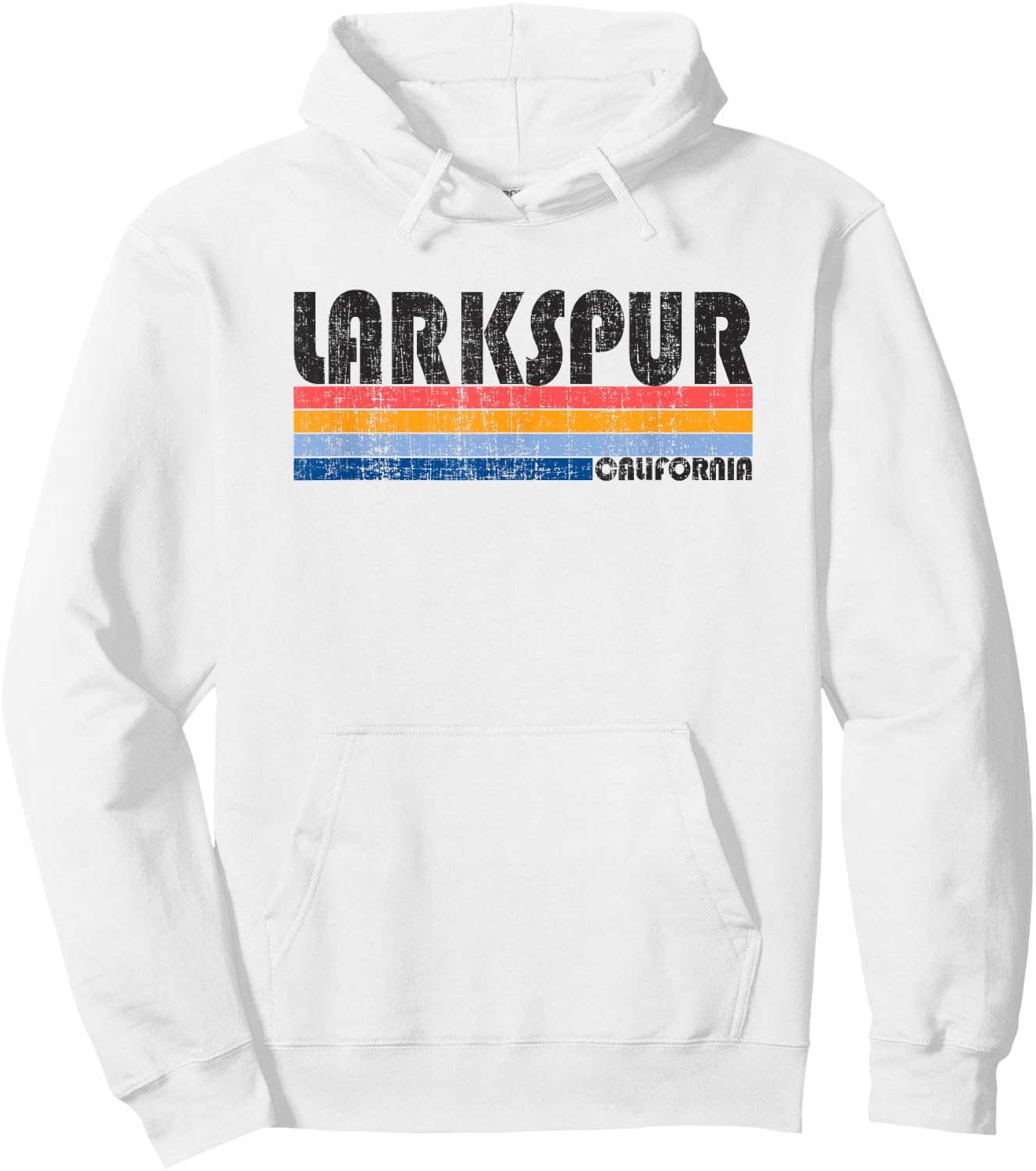 Vintage 70s 80s Style Larkspur, CA Hoodie - Hoodie | White