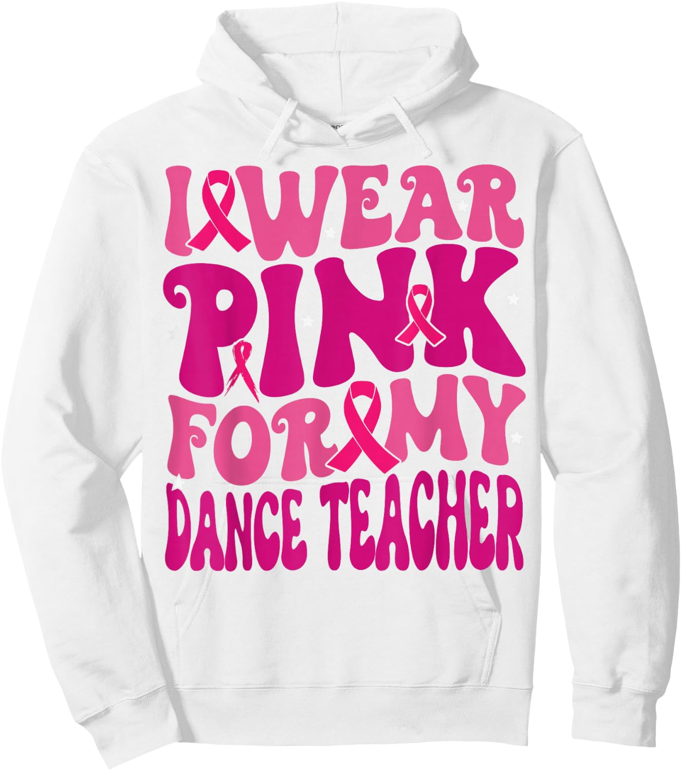 I Wear Pink for My Dance Teacher Breast Cancer Girl Kids Hoodie - Hoodie | White