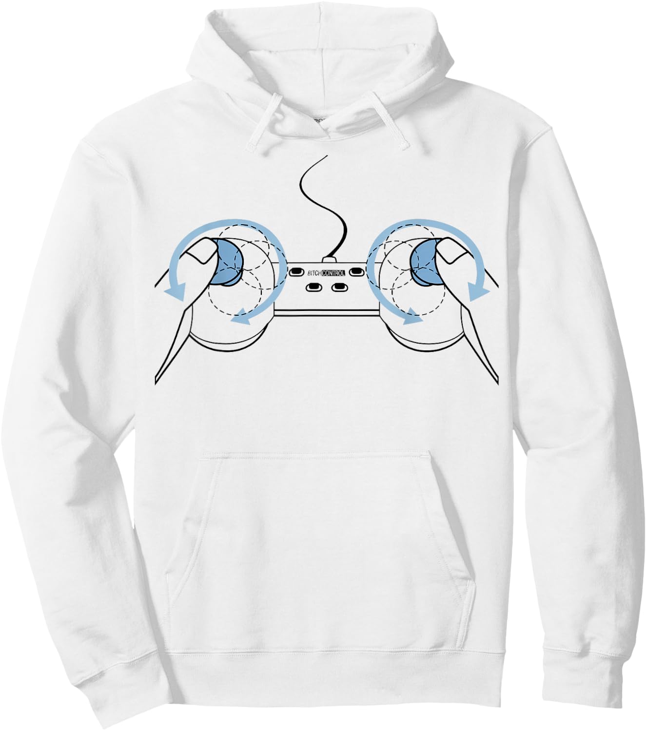 Ladies Funny Chest Joystick , white, S Hoodie - Hoodie | White