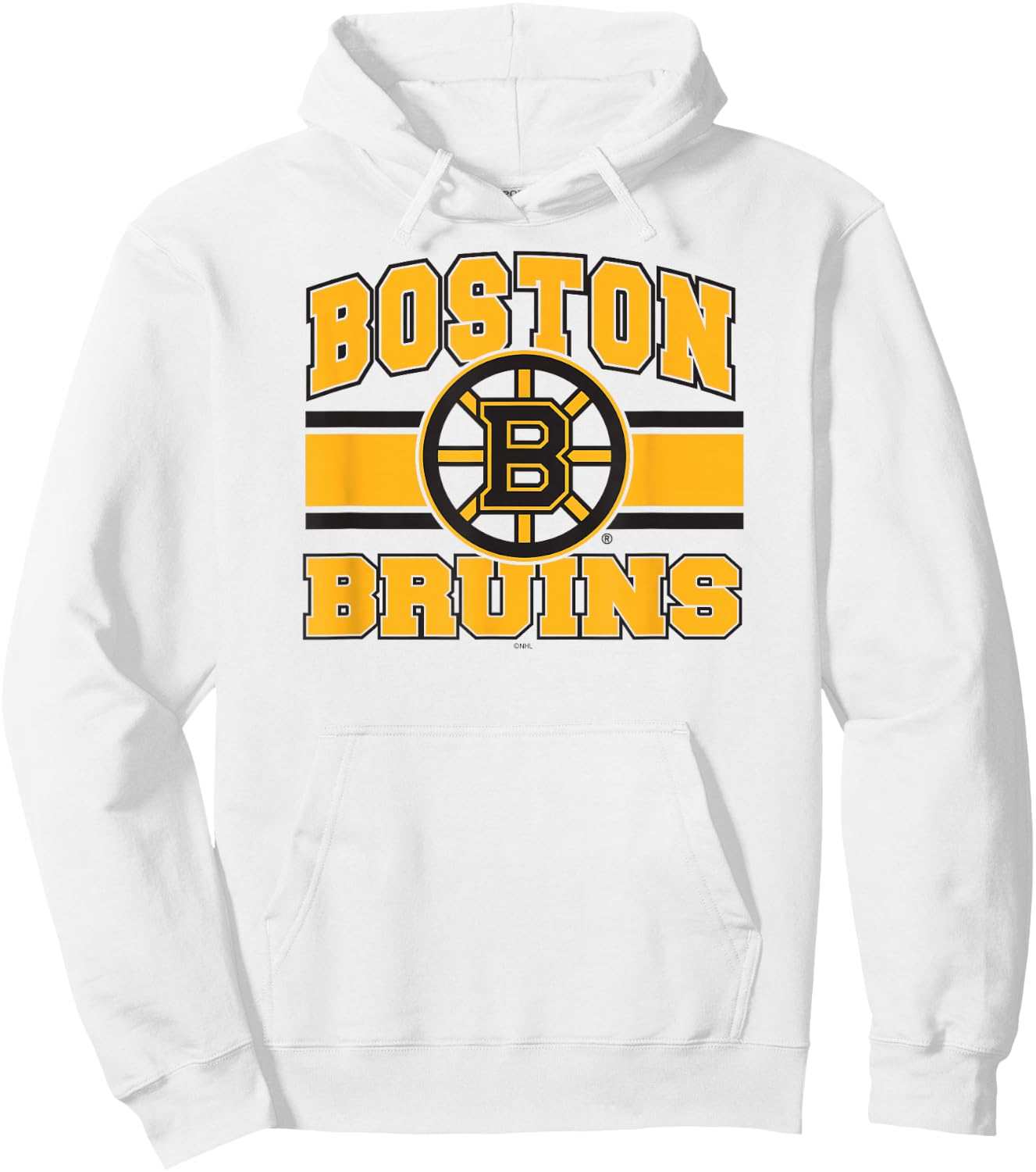 Boston Bruins Stripe White Officially Licensed Hoodie - Hoodie | White