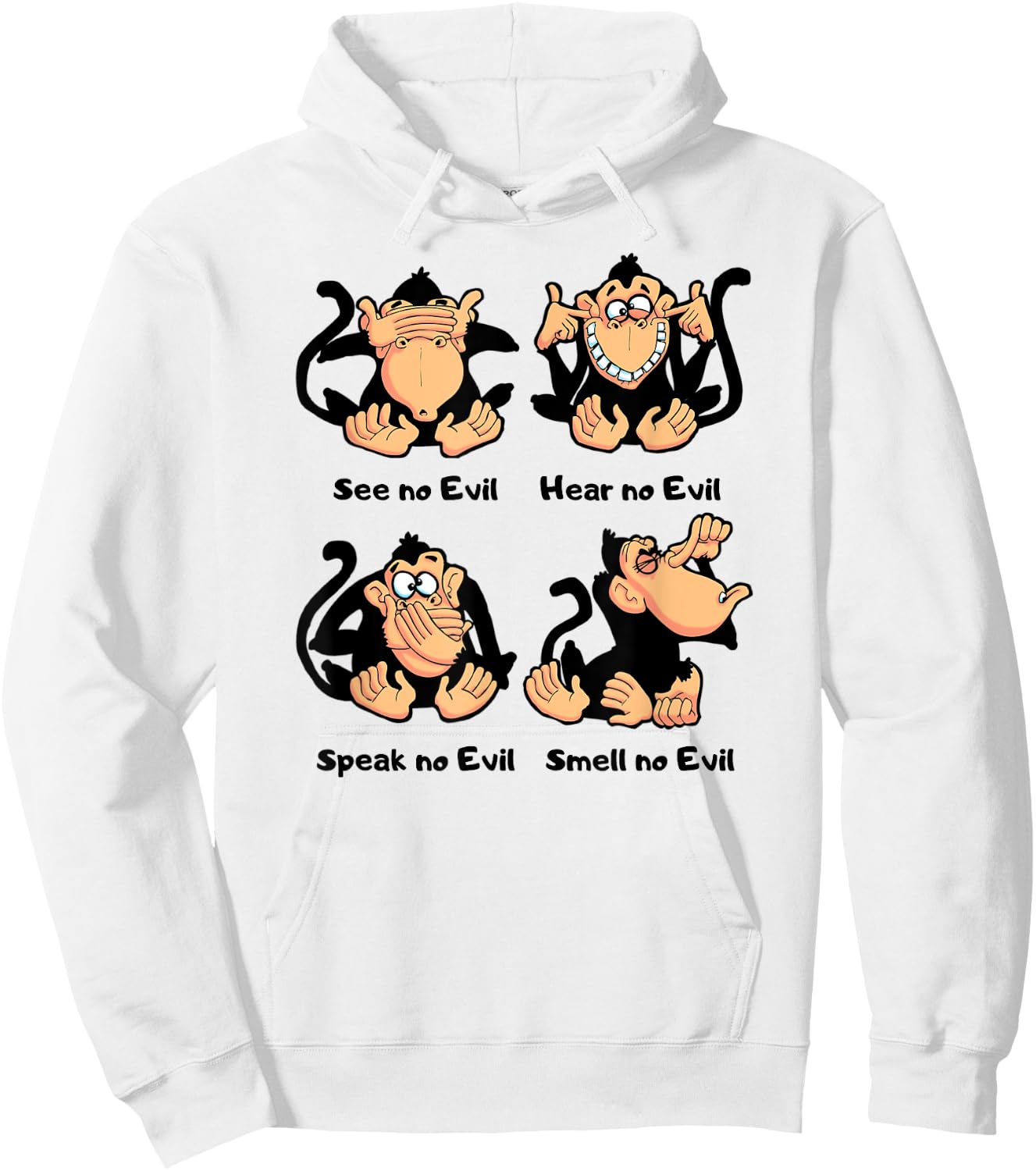 4 Wise Monkeys Hoodie - Hoodie | White