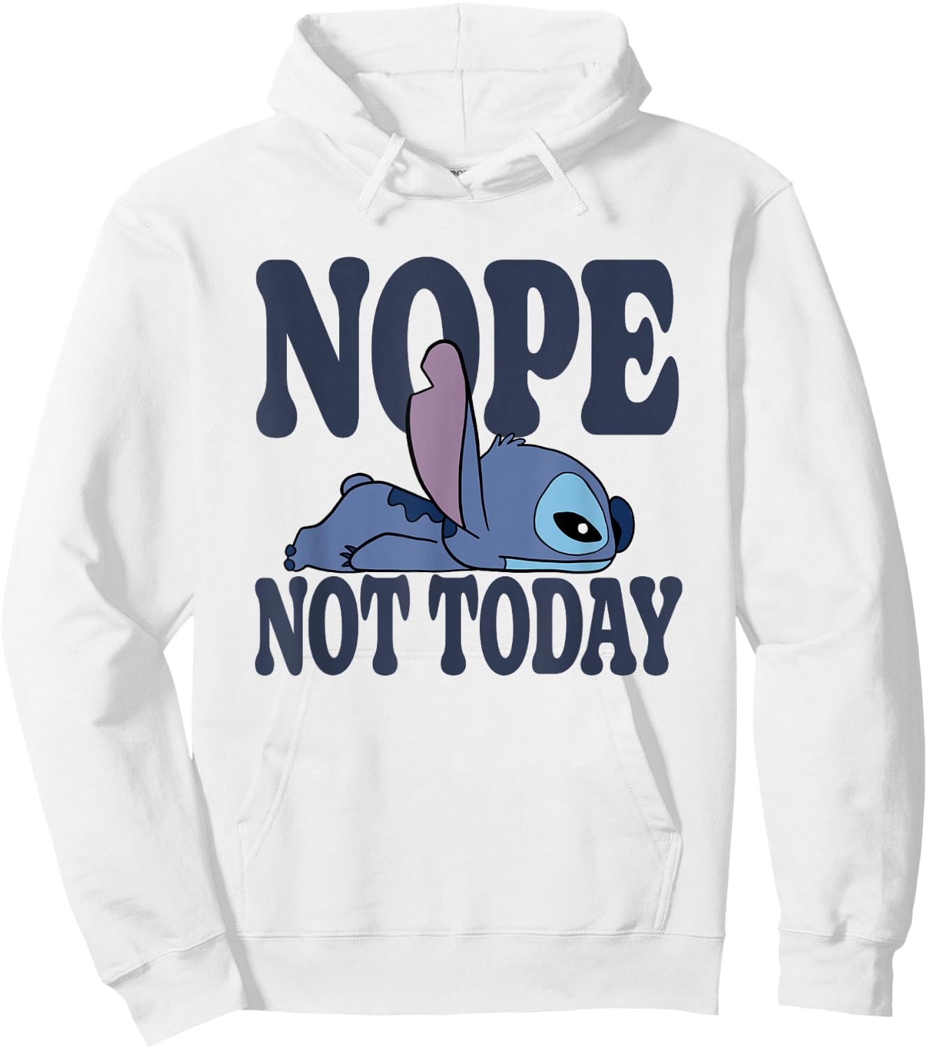 Disney Lilo & Stitch Nope Not Today Sleepy Stitch Hoodie - Hoodie | White