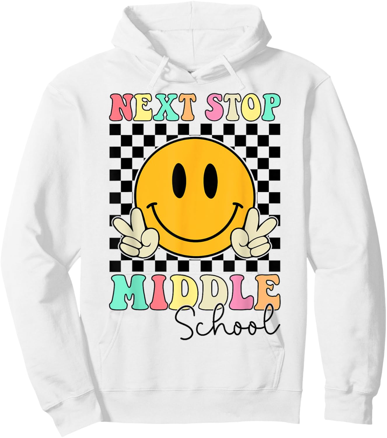 Groovy Next Stop Middle School Elementary School Graduation Hoodie - Hoodie | White