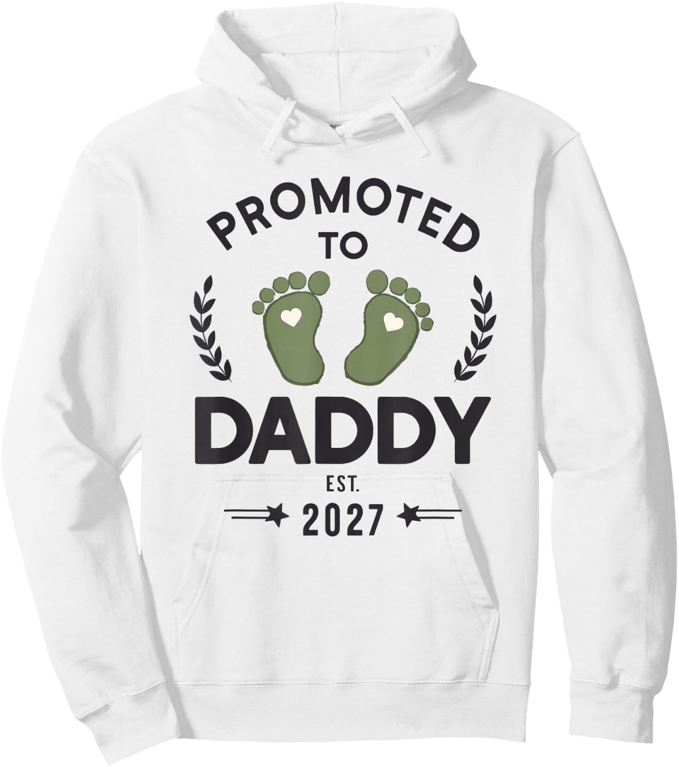 Promoted to Daddy 2027 Pregnancy Reveal New Dad Hoodie - Hoodie | White
