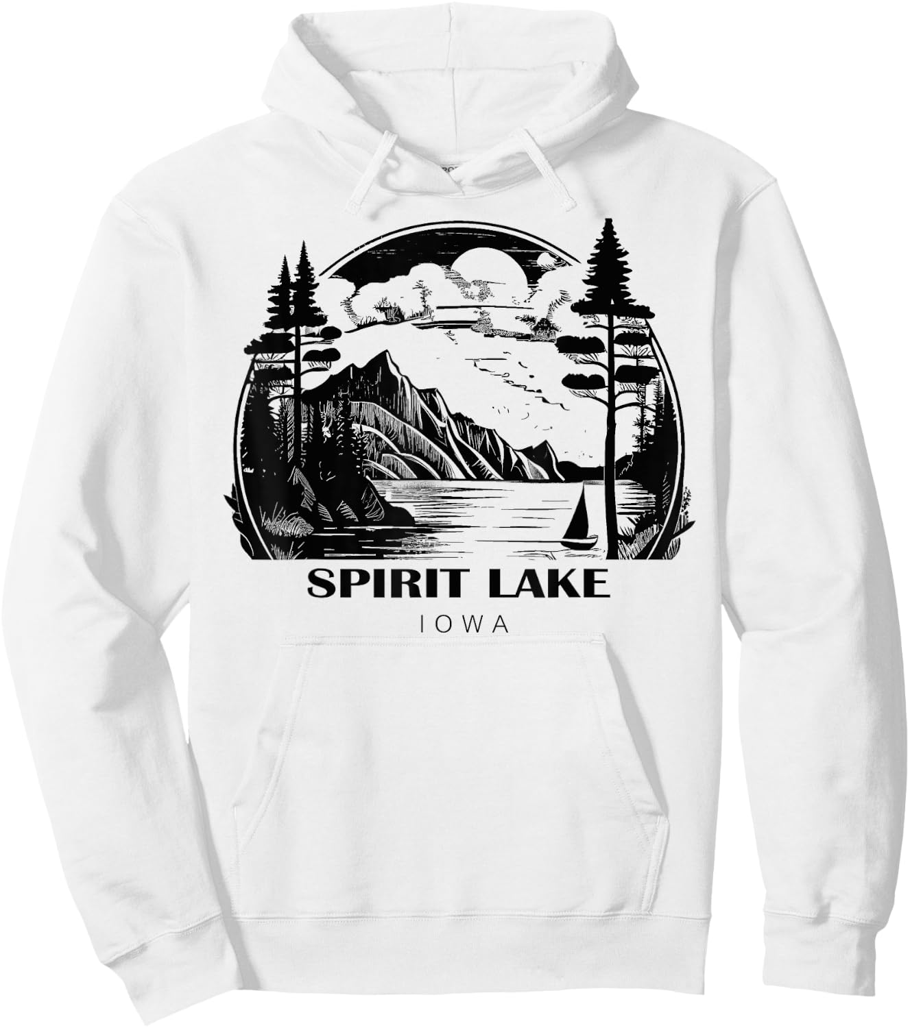 Spirit Lake Iowa Hoodie - Hoodie | White