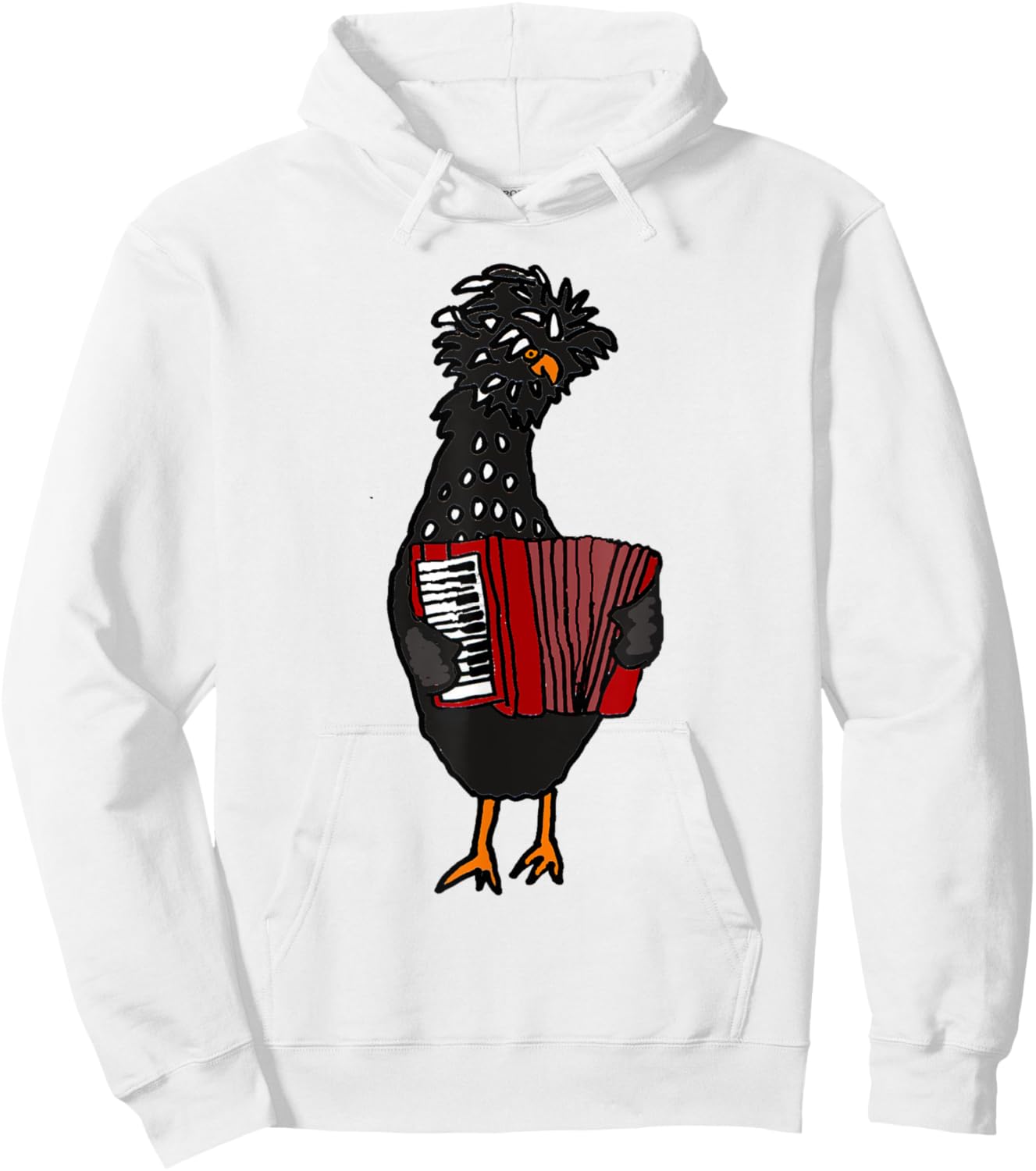 Smiletodaytees Fun Polish Chicken Playing Accordion Hoodie - Hoodie | White