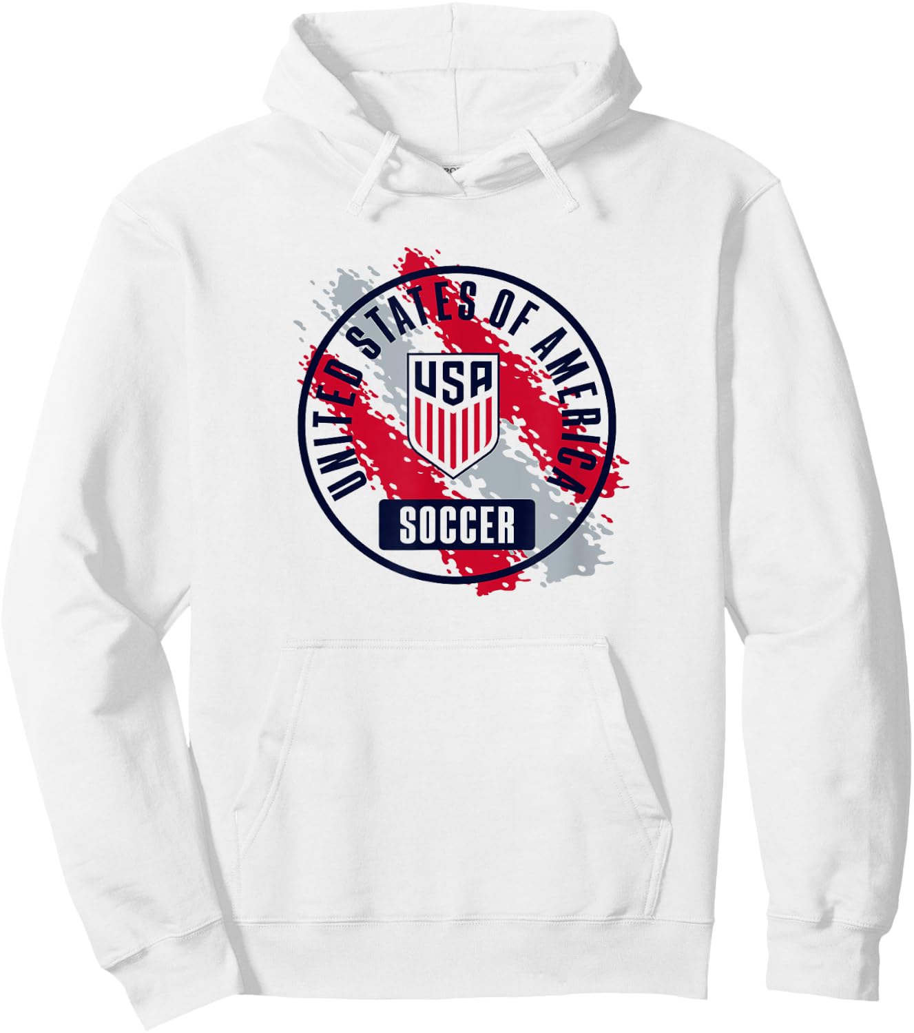 USA Soccer Retro Paint White USMNT Officially Licensed Hoodie - Hoodie | White